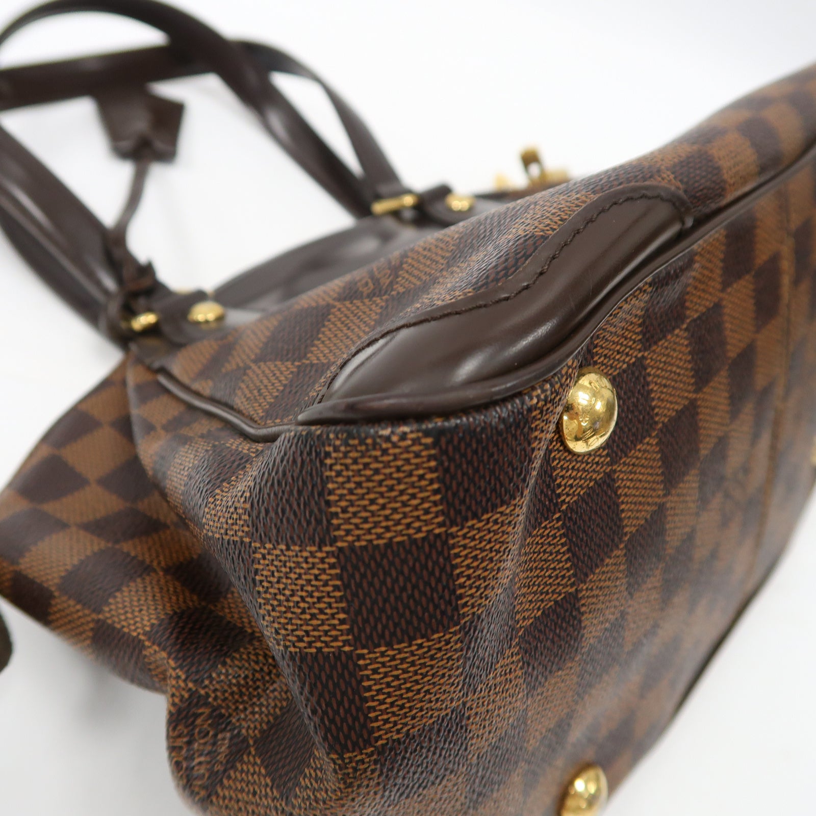 LOUIS VUITTON Damier Ebene Verona PM金扣肩背袋啡色
