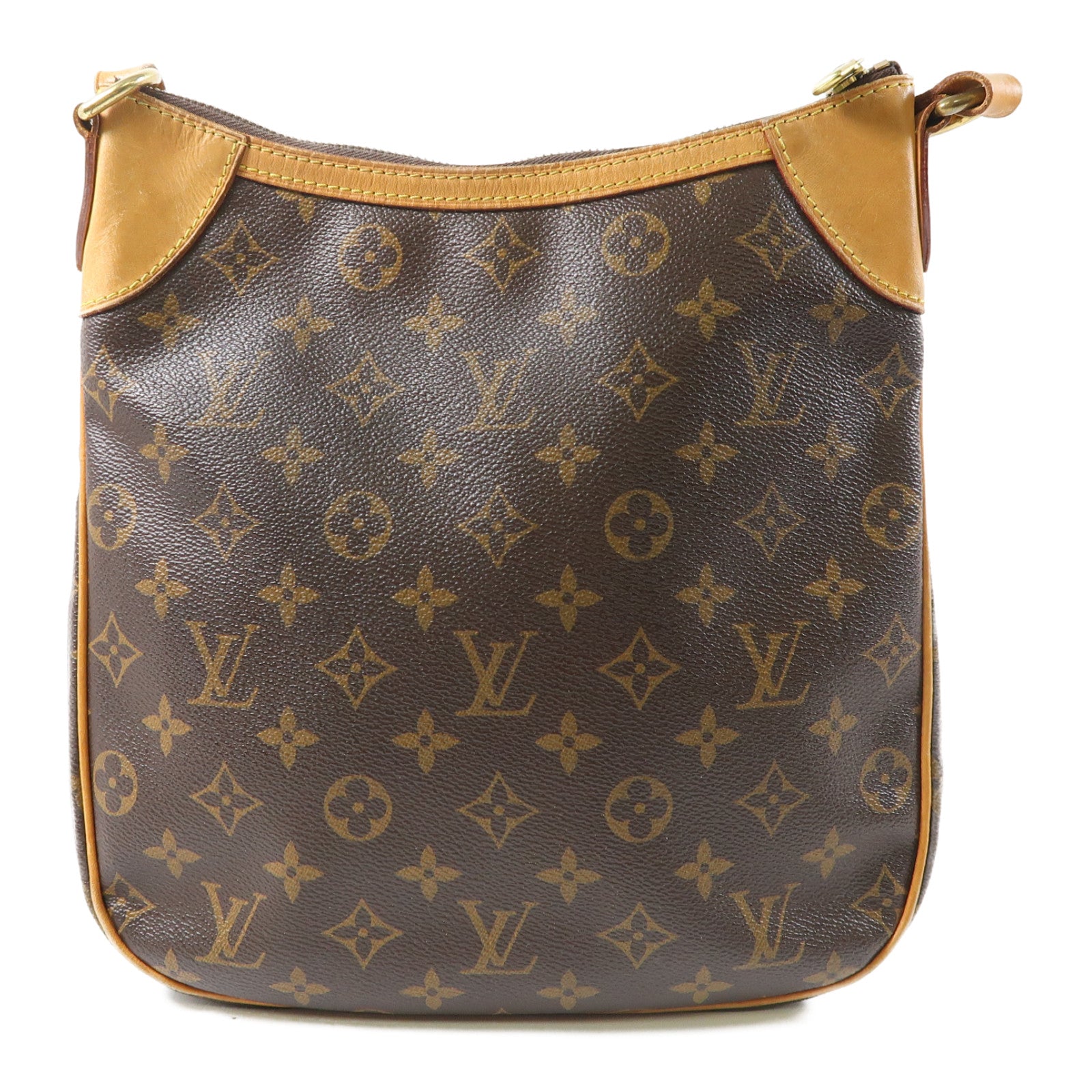 LOUIS VUITTON Monogram Odeon PM金扣肩背袋啡色