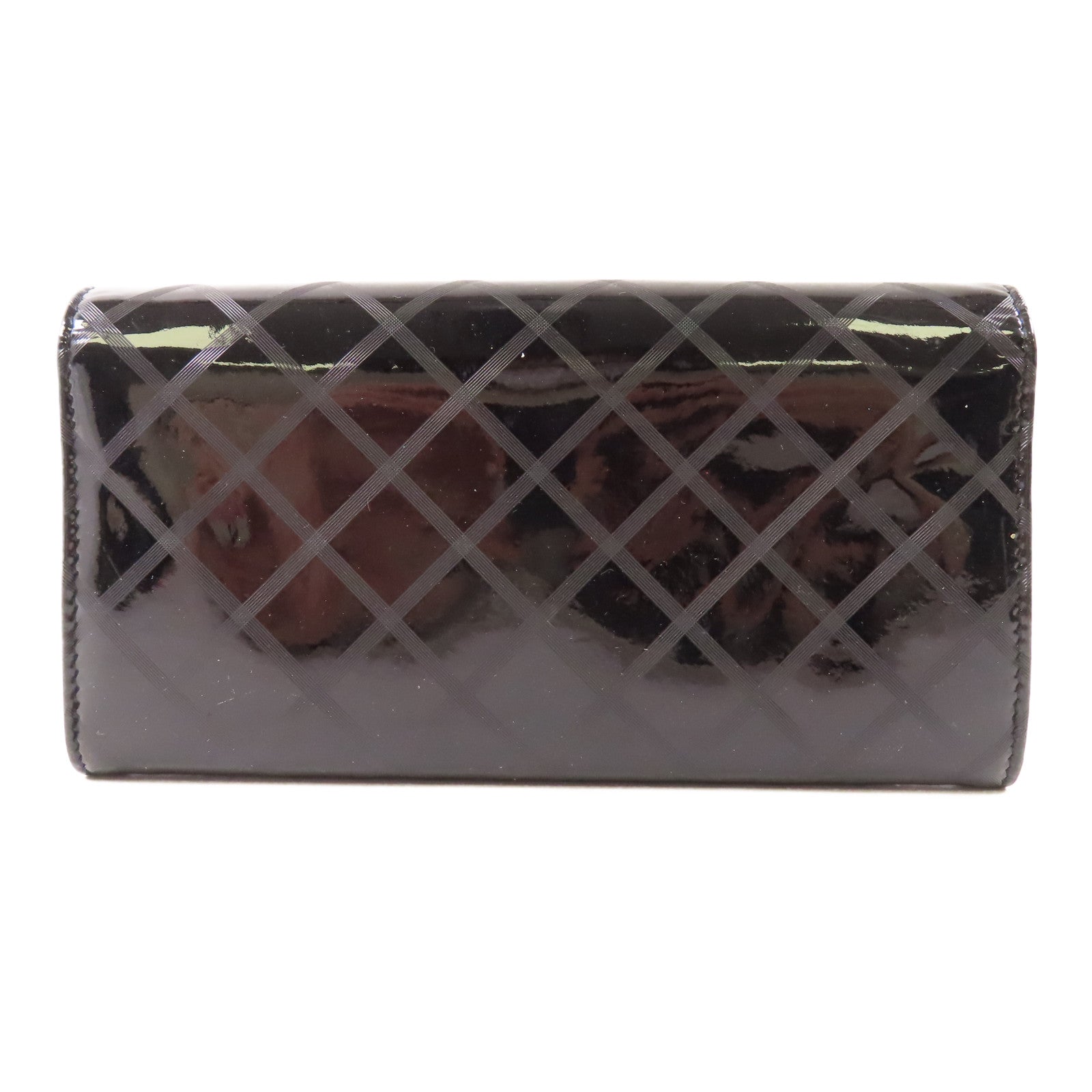 CHANEL 【激減優惠】漆皮皮革Long Wallet銀扣長錢包