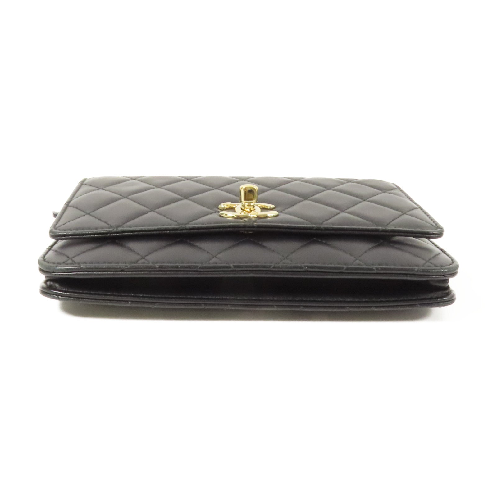 CHANEL 羊皮皮革Trandy CC WOC金扣鏈帶肩背袋