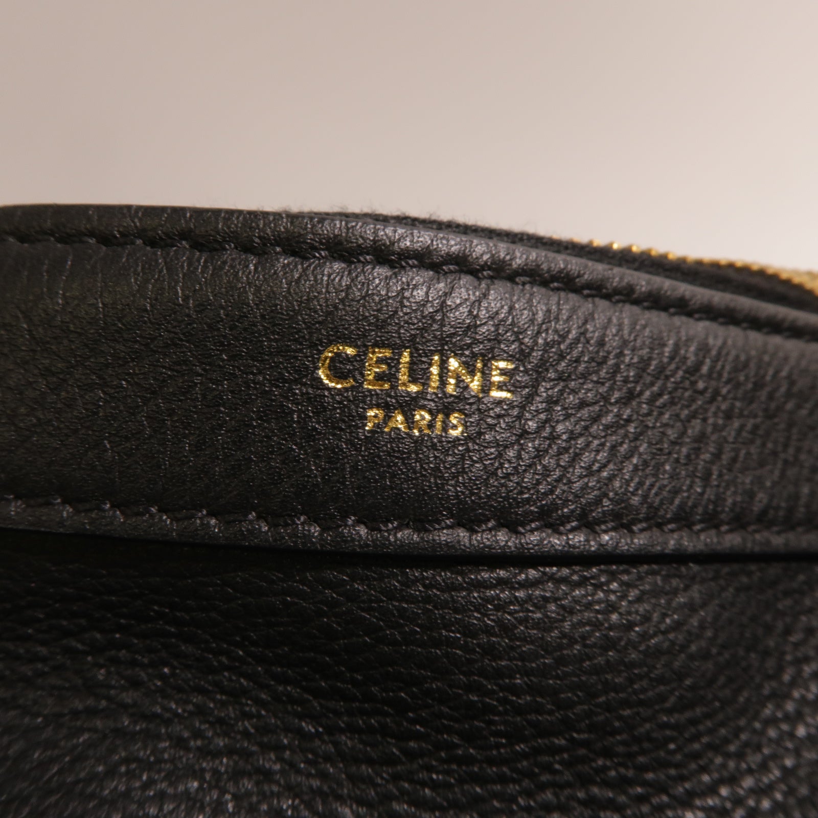 CELINE 【激減優惠】牛皮皮革Leandre Medium Shoulder Bag金扣肩背袋黑色