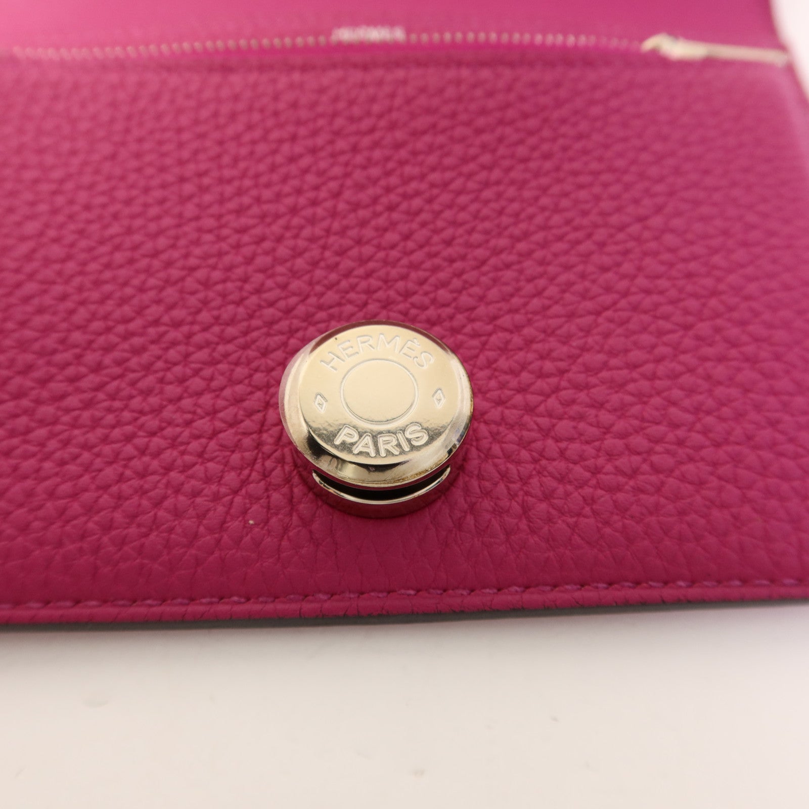 HERMES 【激減優惠】Evercolor皮革Dogon Compact Wallet銀扣錢包