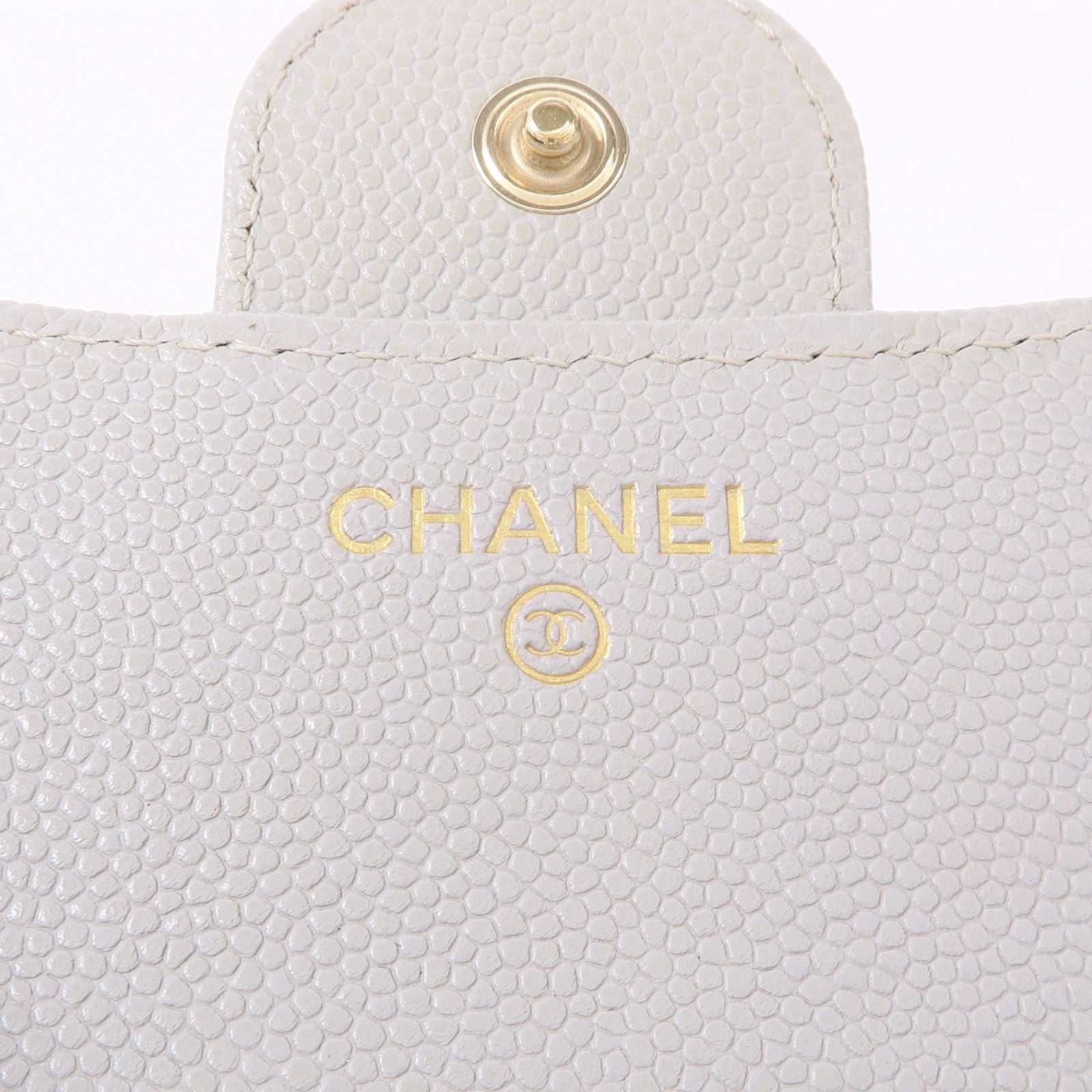 CHANEL CC GHW Wallet AP0231 Calfskin Leather Gray
