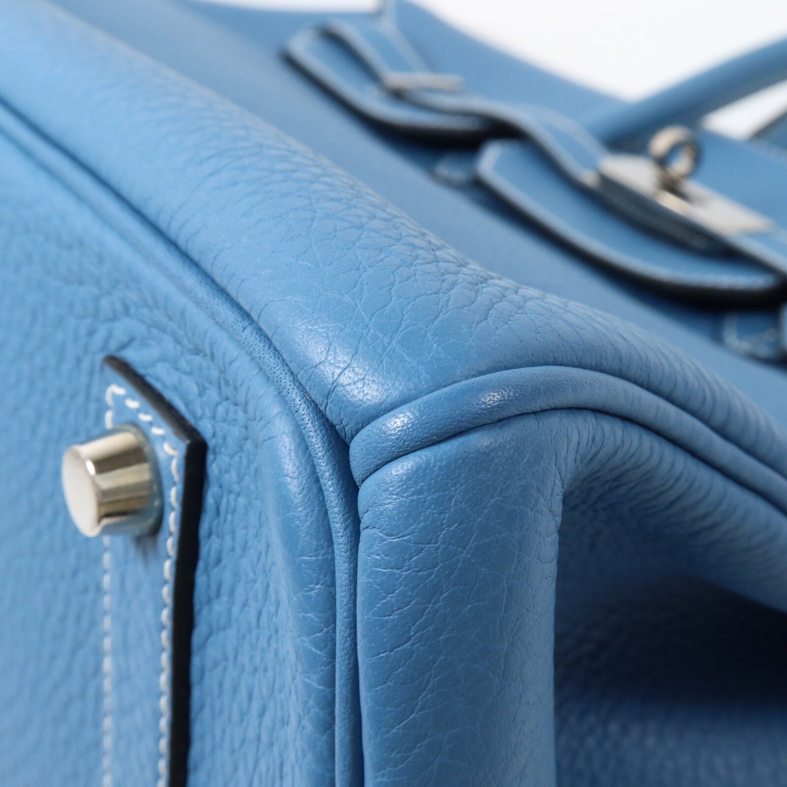 HERMES Togo皮革Birkin 35手挽袋Bleu Jean