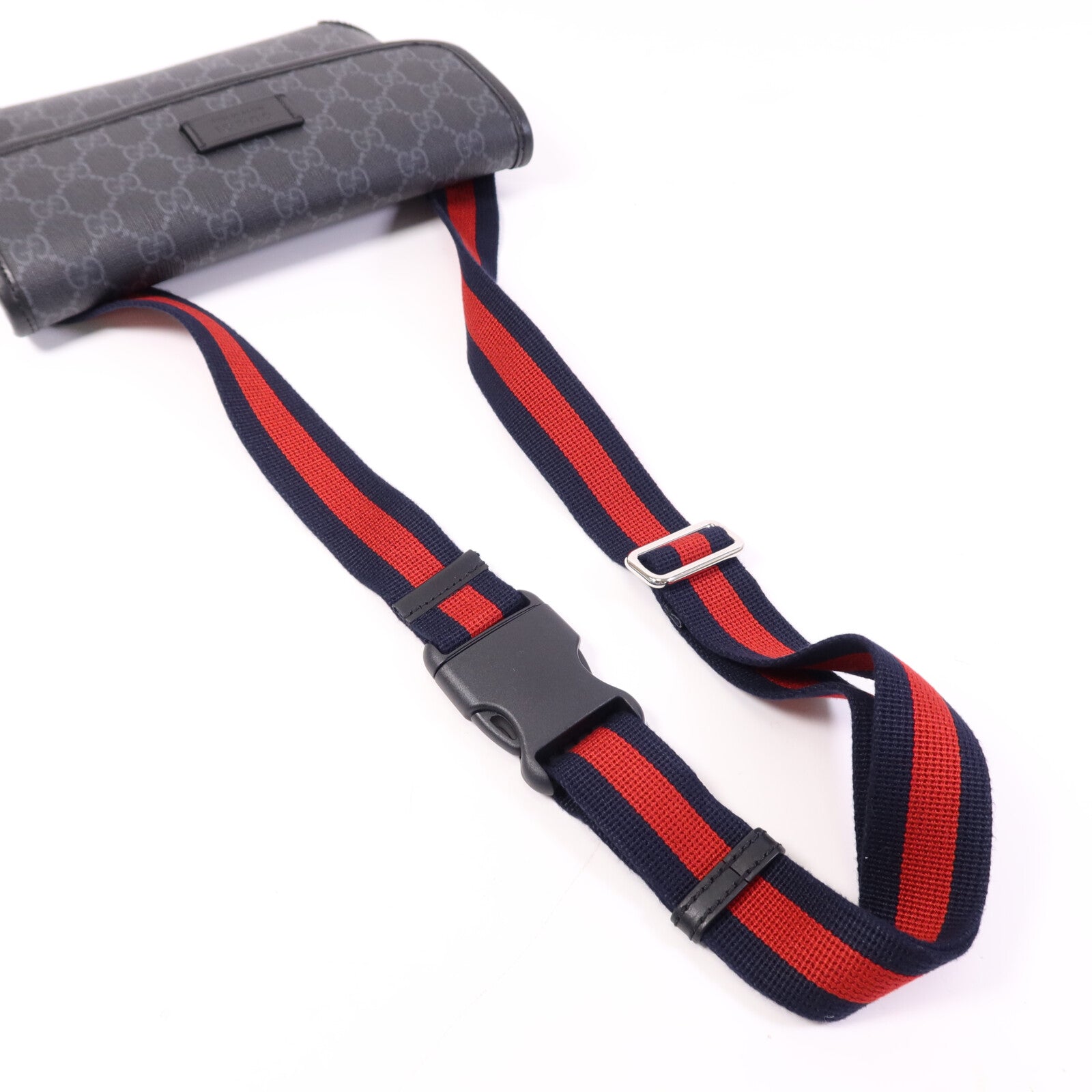 GUCCI 塗層帆布Waist Bag銀扣腰包