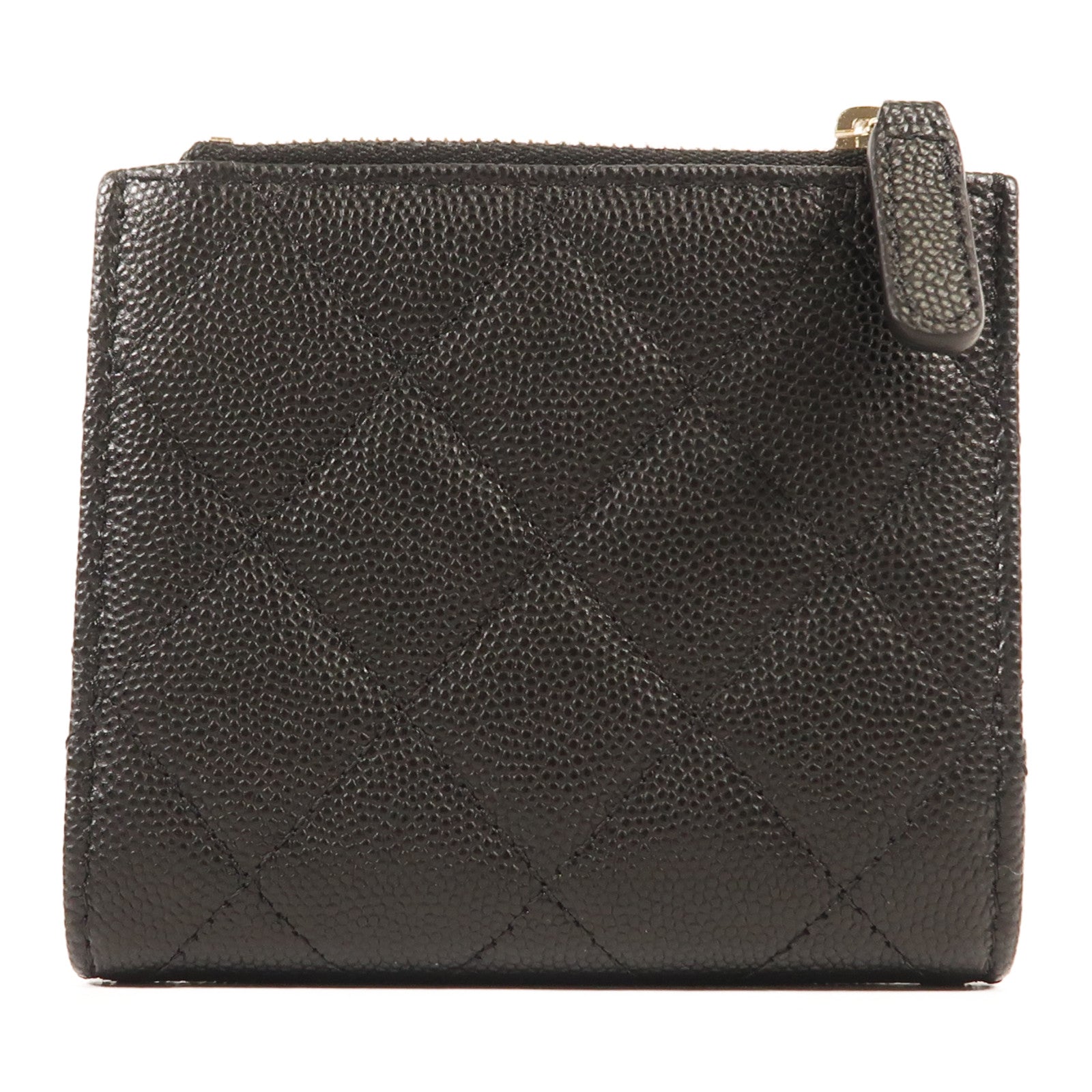 CHANEL 牛皮皮革Fold Wallet金扣錢包