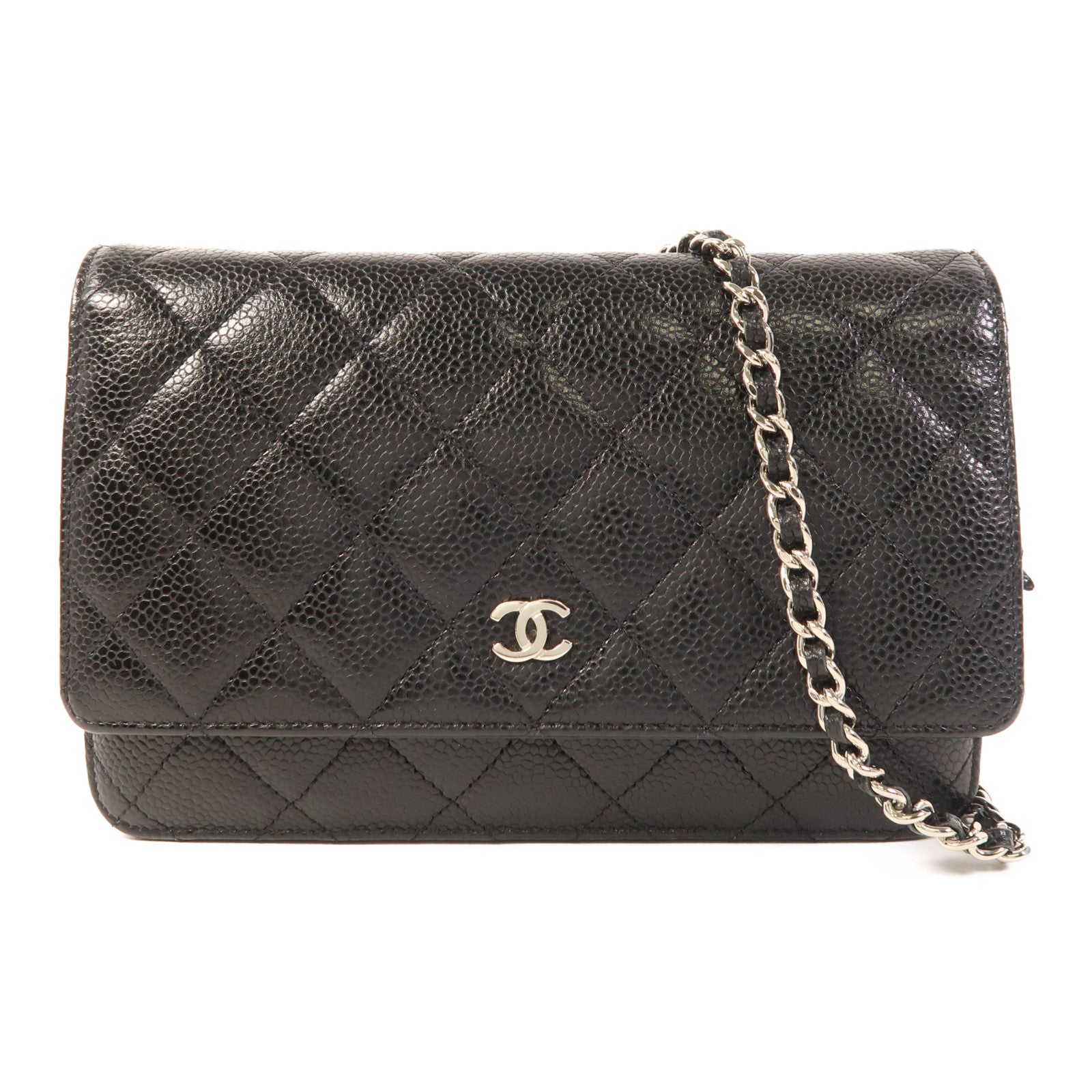 CHANEL 牛皮皮革WOC Wallet On Chain銀扣鏈帶肩背袋