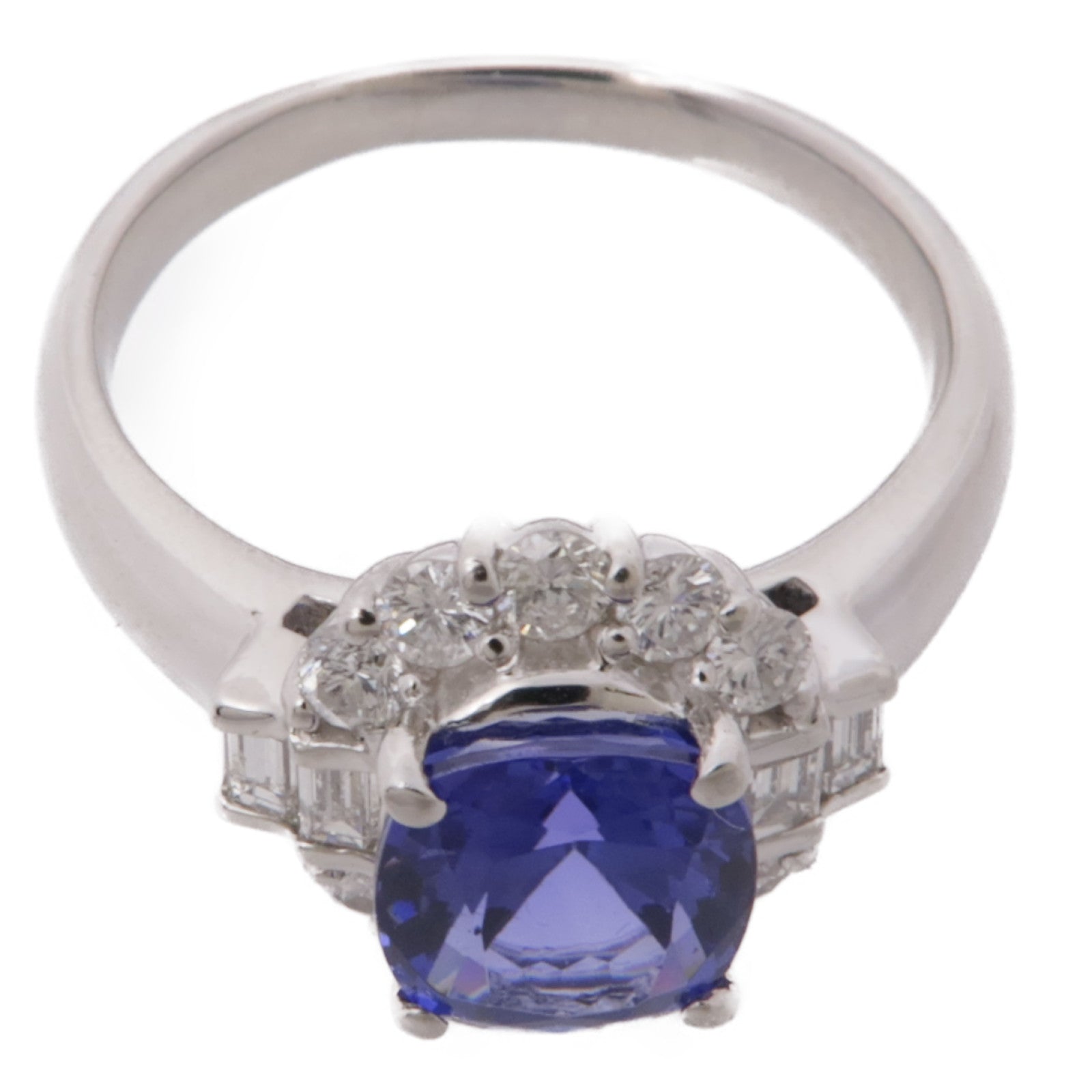 JEWELRY 鉑金Sapphire/Diamond Ring 藍寶石/鑽石戒指US#7.5