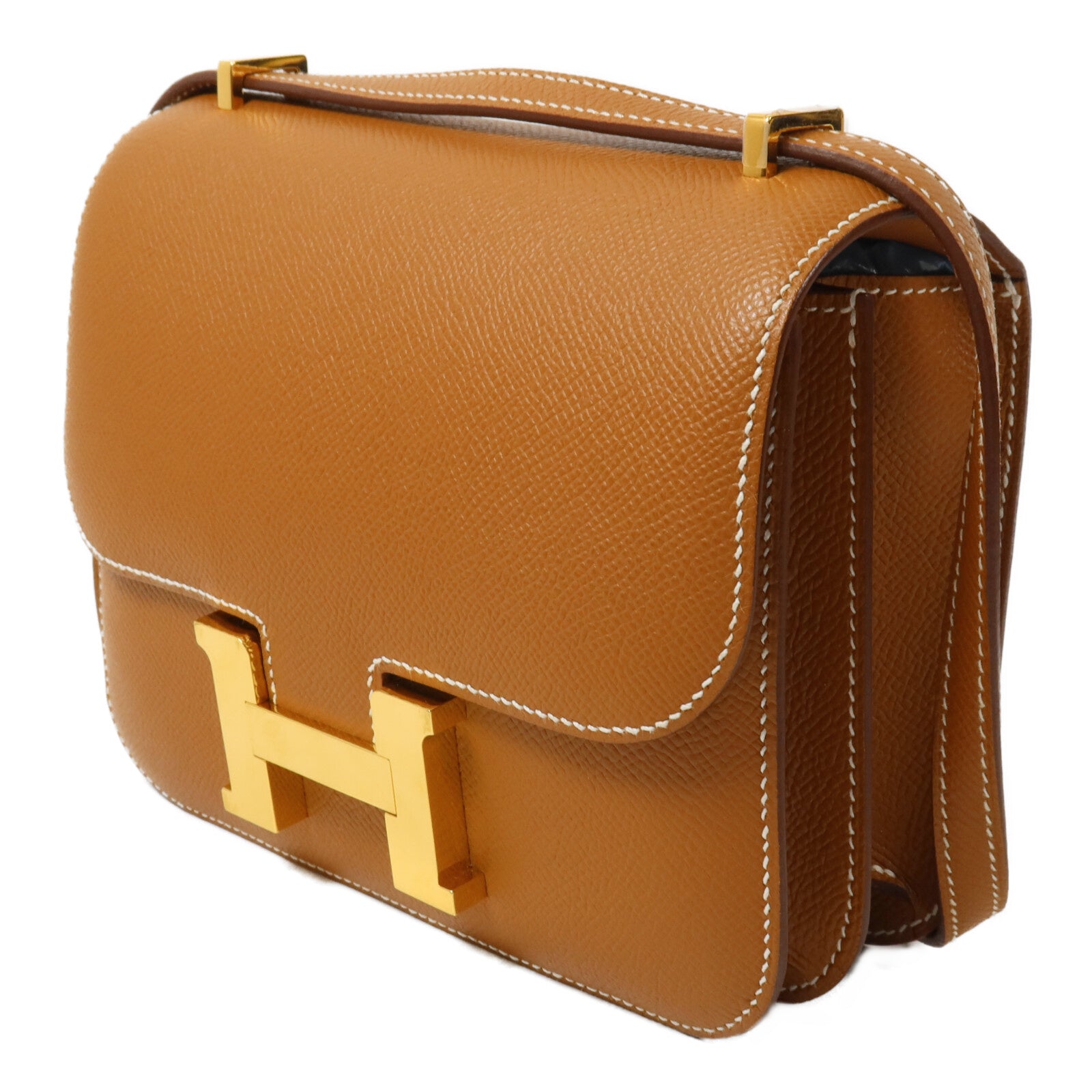 HERMES Epsom皮革Constance Mini肩背袋Gold