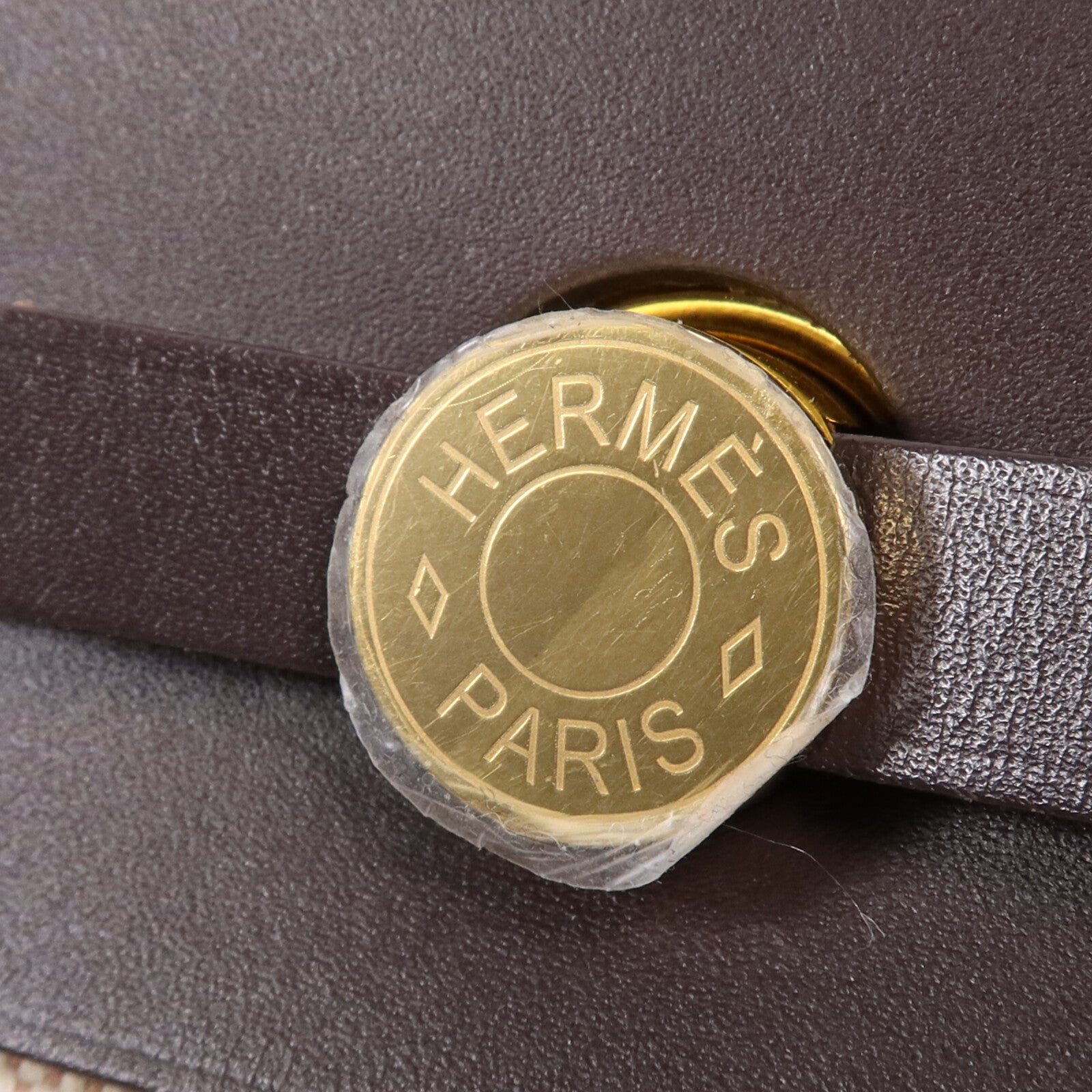 HERMES 帆布Mini Herbag金扣肩背袋