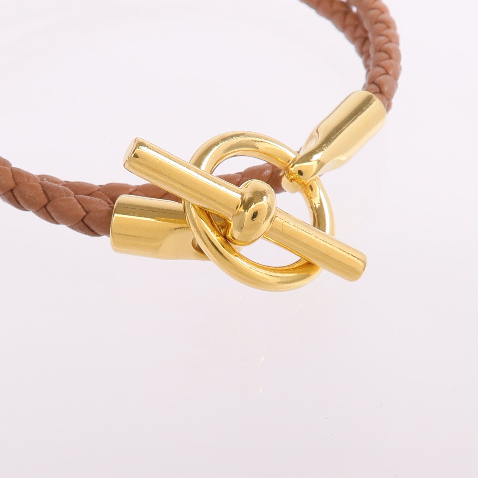 HERMES Swift皮革Glenan Double Tour Bracelet金扣手帶Gold