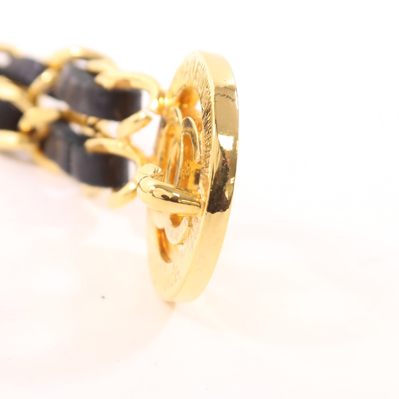 CHANEL 羊皮皮革Belt金扣鏈帶皮帶