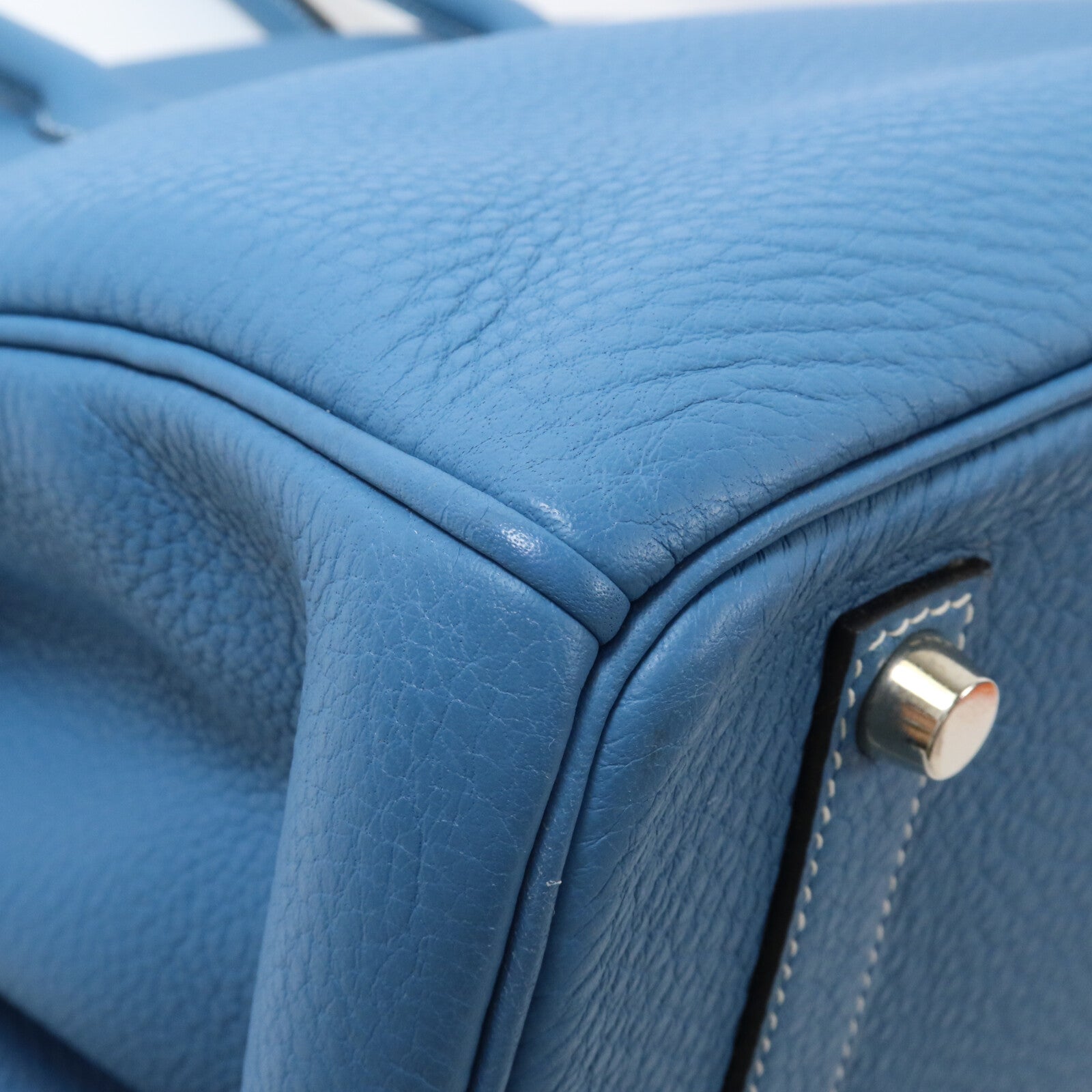 HERMES Togo皮革Birkin 35手挽袋Bleu Jean