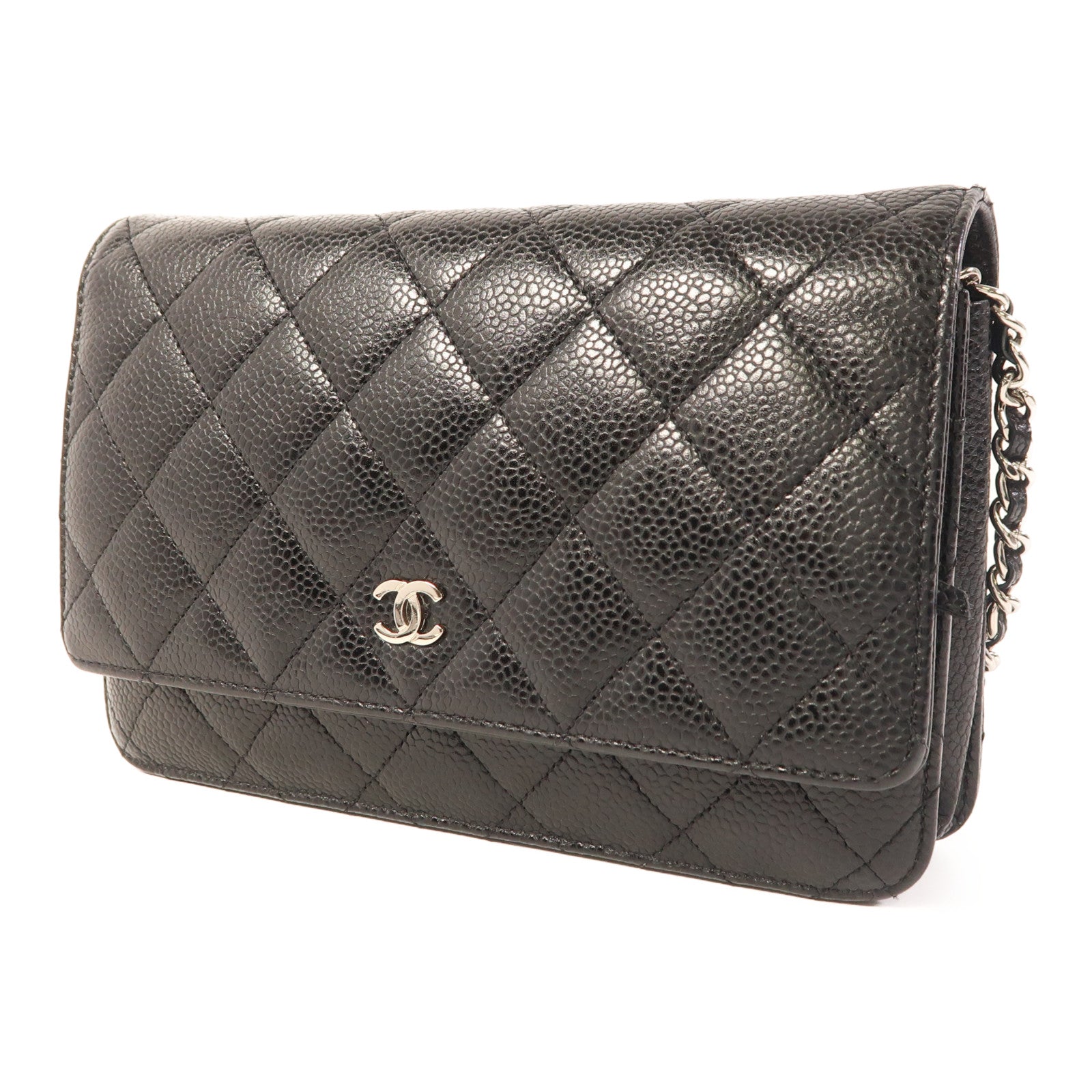 CHANEL 牛皮皮革WOC Wallet On Chain銀扣鏈帶肩背袋