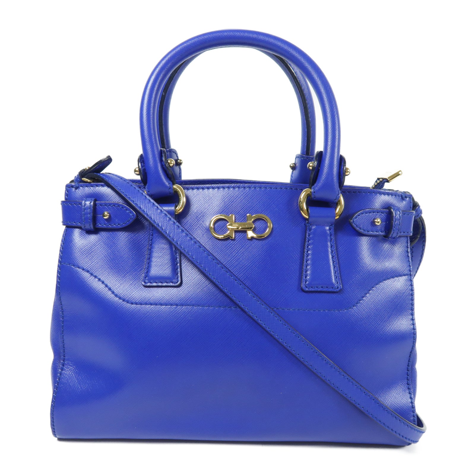 Salvatore Ferragamo 牛皮皮革Shoulder Bag金扣手挽肩背兩用袋