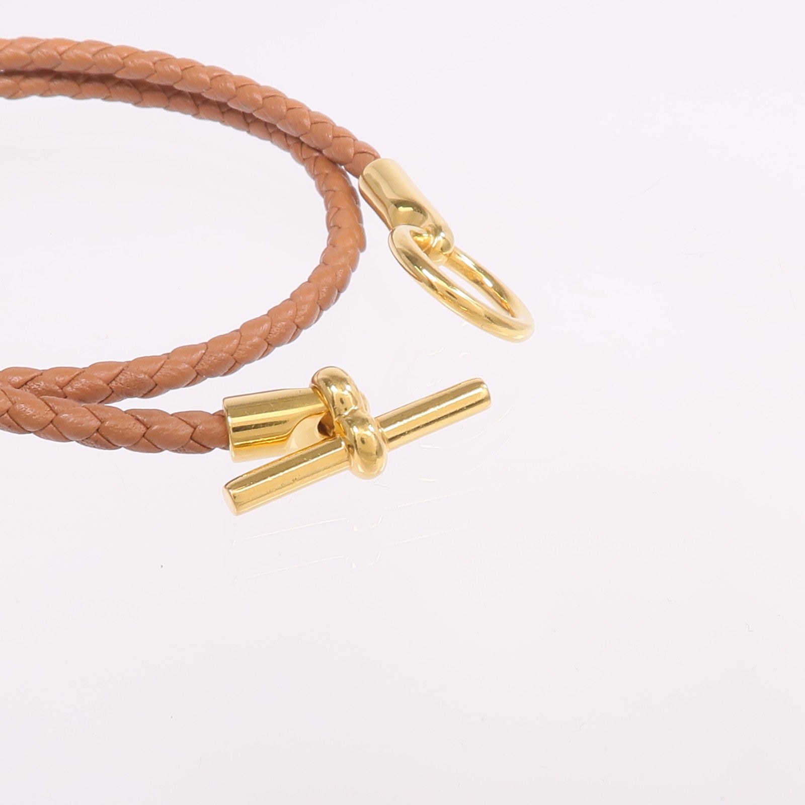 HERMES Swift皮革Glenan Double Tour Bracelet金扣手帶Gold