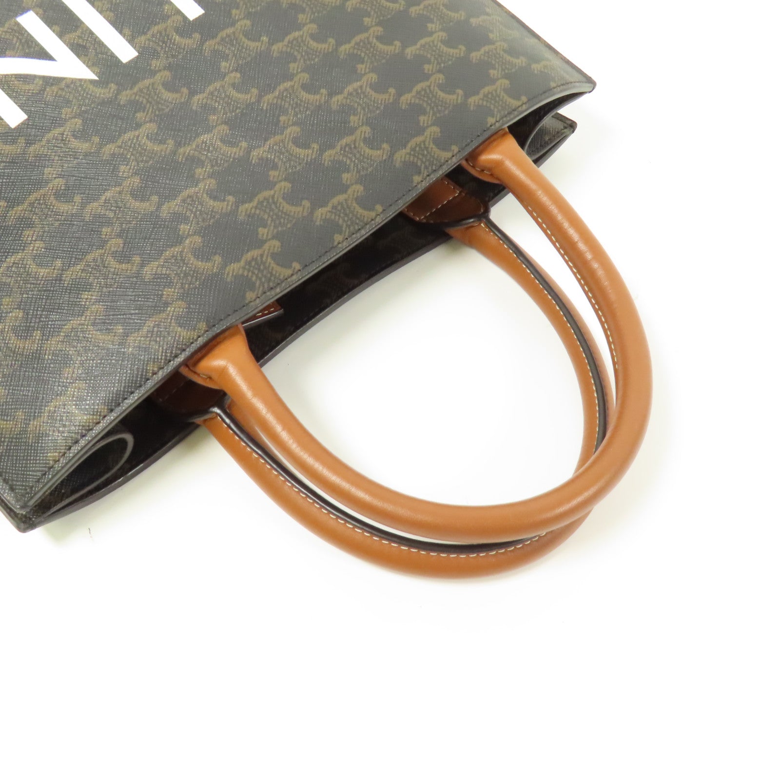 CELINE 塗層帆布Small Cabas Vertical 金扣手挽肩背兩用袋