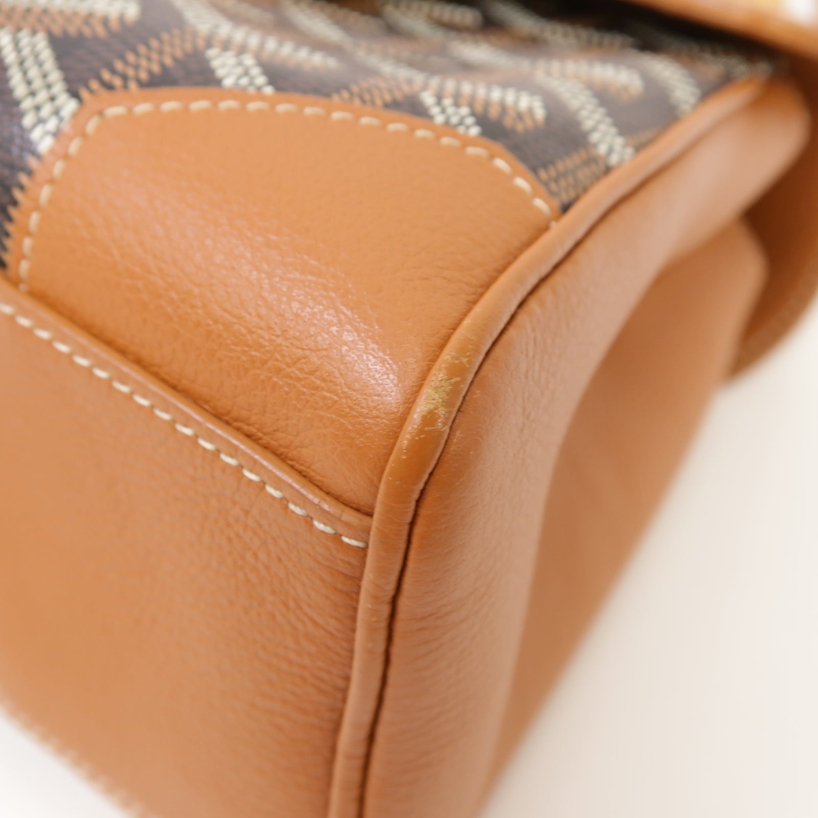 GOYARD 【激減優惠】塗層帆布/牛皮皮革Saigon Mini 2 Way Shoulder銀扣手挽肩背兩用袋黑色/啡色
