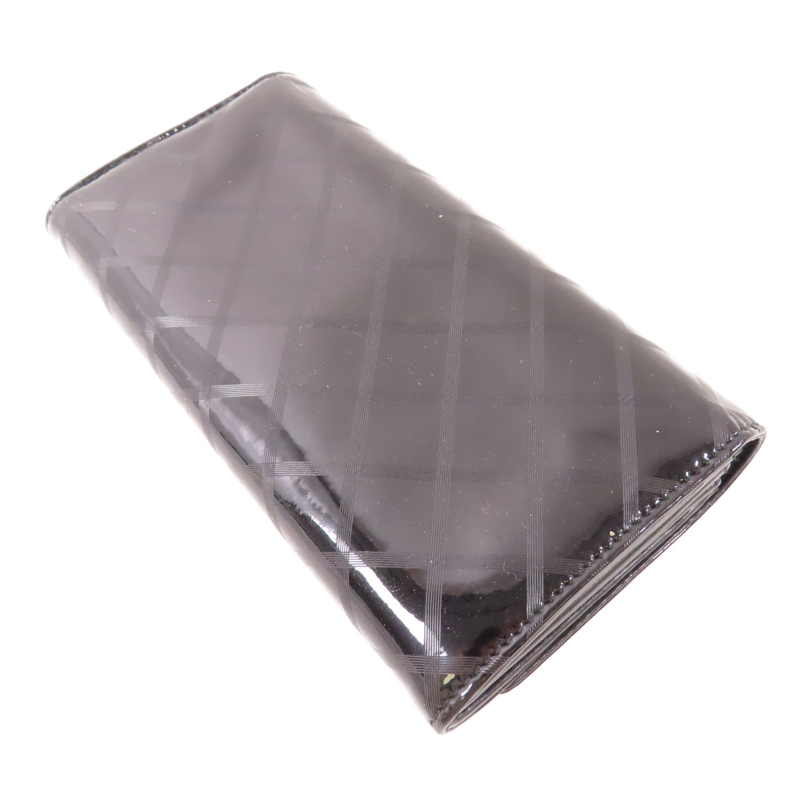 CHANEL 【激減優惠】漆皮皮革Long Wallet銀扣長錢包