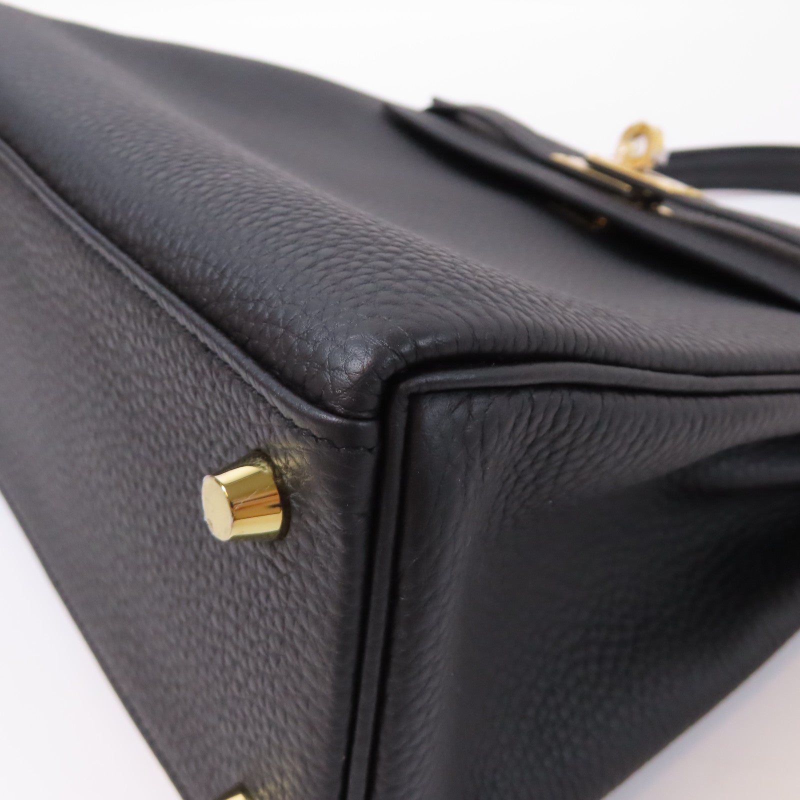 HERMES 【激減優惠】Togo皮革Kelly 25金扣手挽肩背兩用袋黑色
