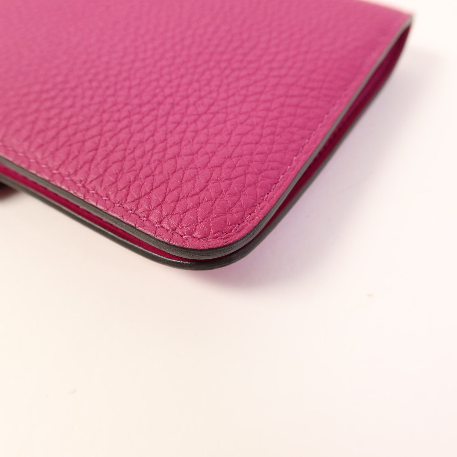 HERMES 【激減優惠】Evercolor皮革Dogon Compact Wallet銀扣錢包