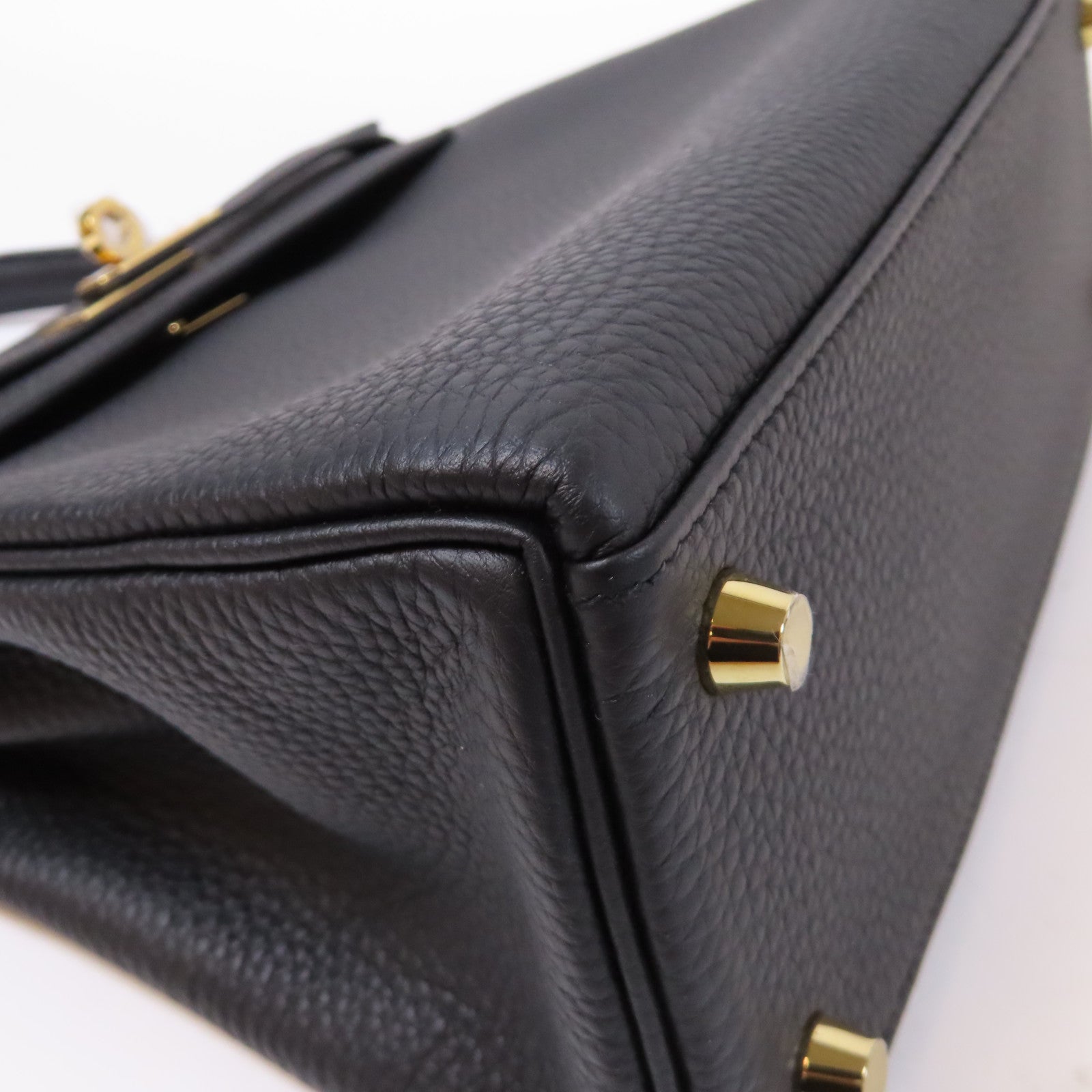 HERMES 【激減優惠】Togo皮革Kelly 25金扣手挽肩背兩用袋黑色