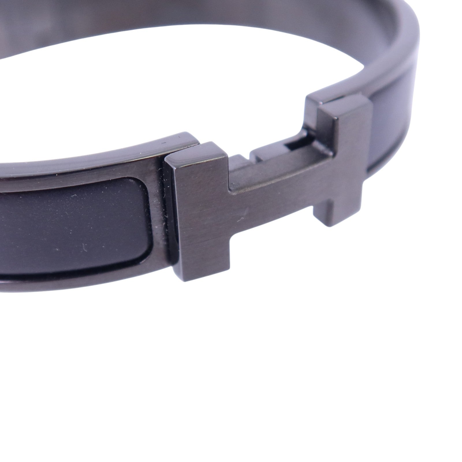HERMES 金屬/琺瑯Click HH So Black Bracelet手鏈