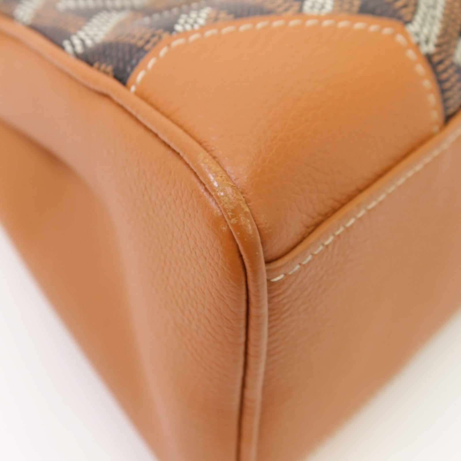 GOYARD 【激減優惠】塗層帆布/牛皮皮革Saigon Mini 2 Way Shoulder銀扣手挽肩背兩用袋黑色/啡色