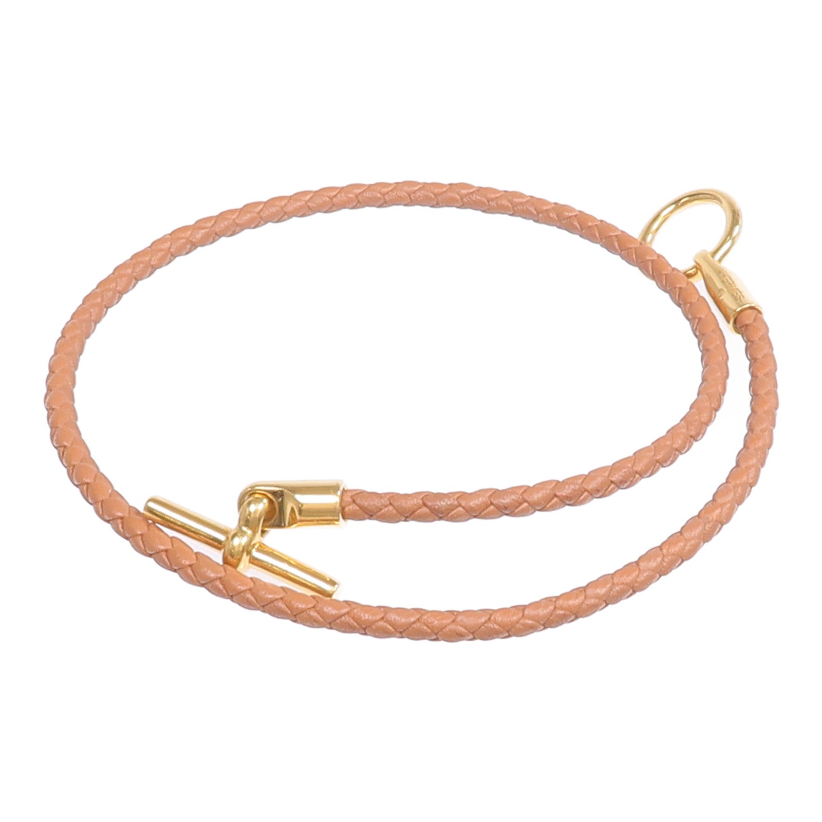 HERMES Swift皮革Glenan Double Tour Bracelet金扣手帶Gold