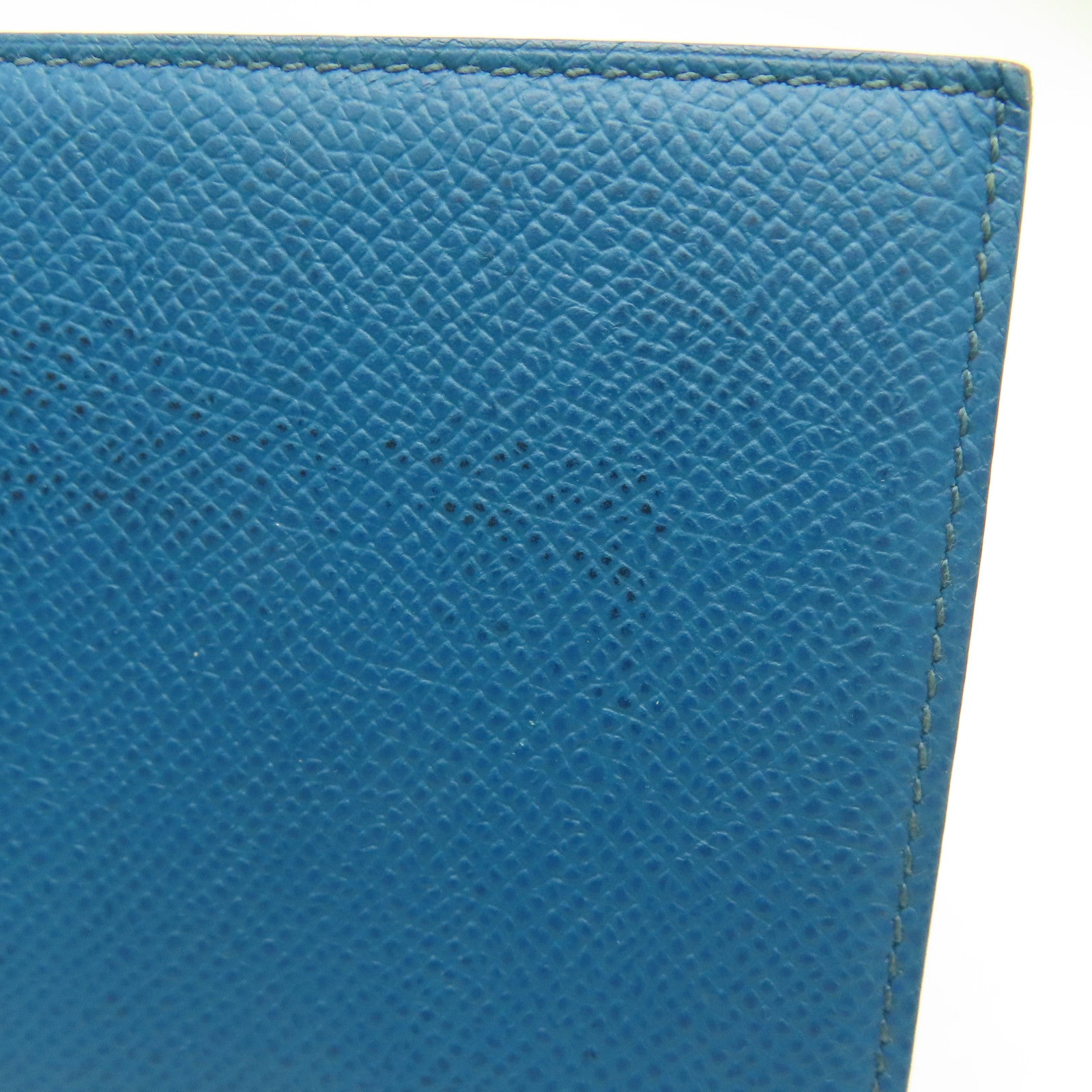 HERMES Epsom皮革Passport Case護照套綠藍色