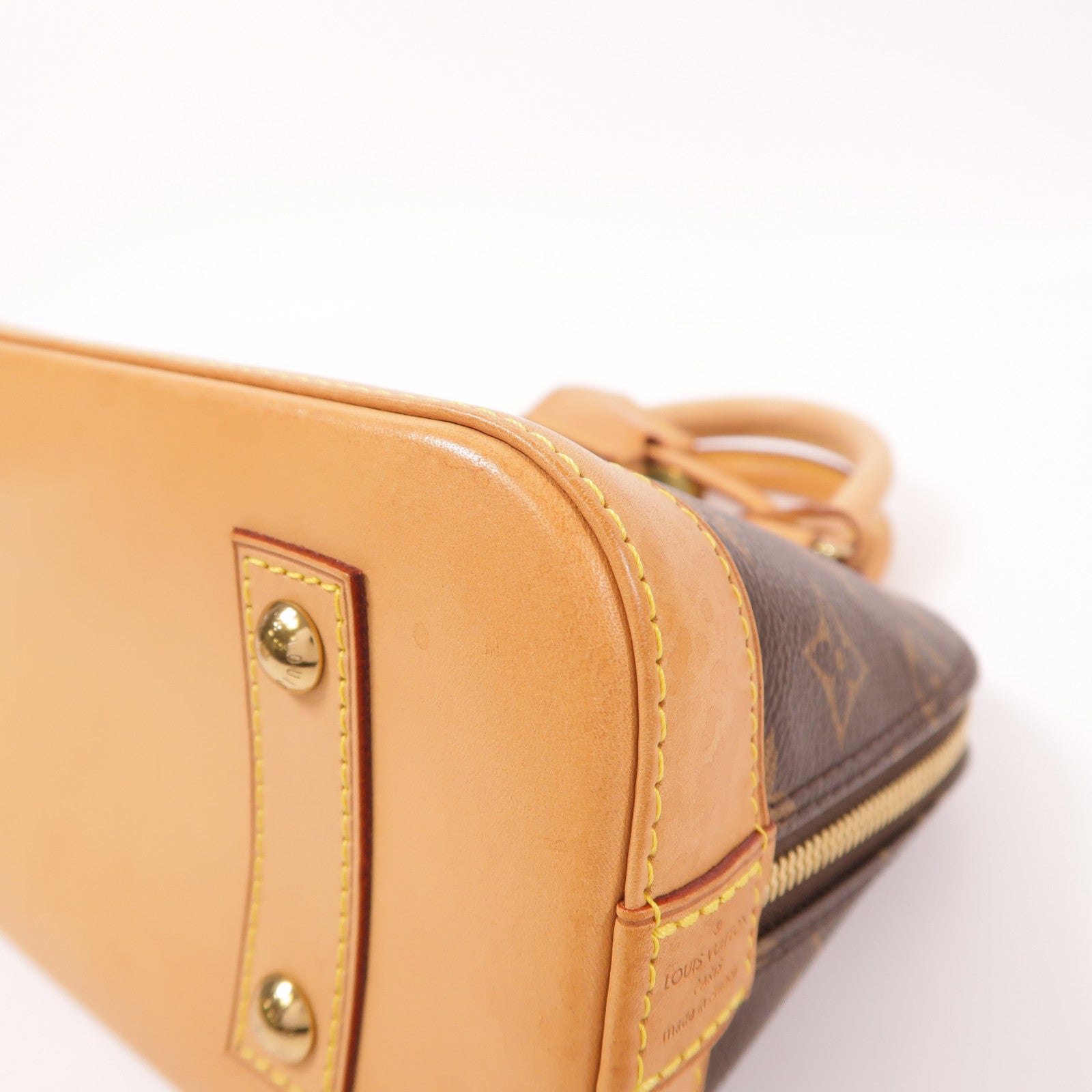 LOUIS VUITTON Monogram Alma BB金扣手挽肩背兩用袋棕色