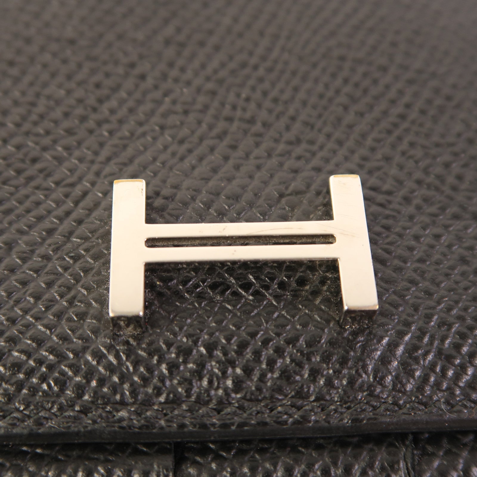 HERMES Epsom皮革Bearn Wallet銀扣長錢包Noir