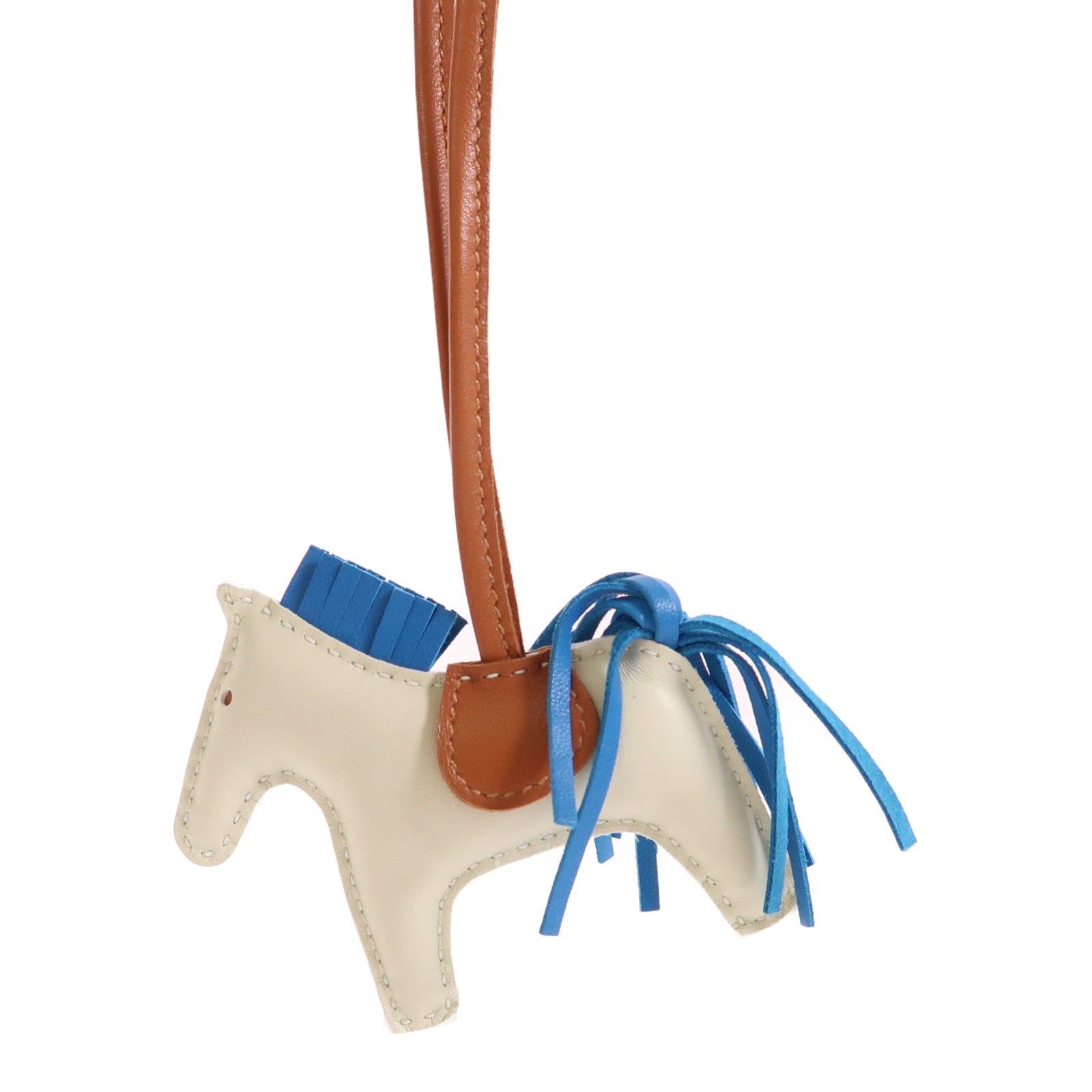 HERMES Rodeo PM Charm Milo Leather Green/Blue/Brown