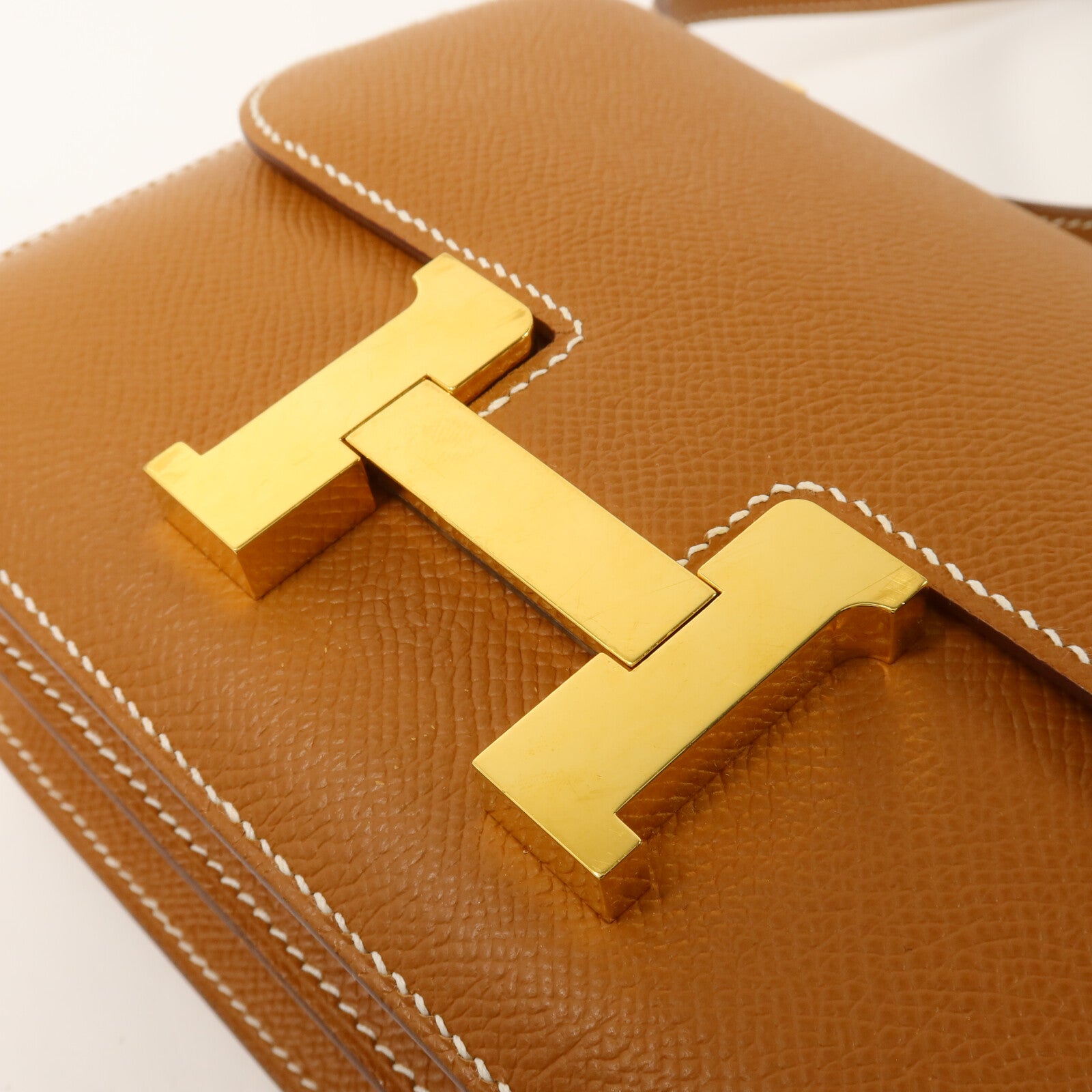 HERMES Epsom皮革Constance Mini肩背袋Gold