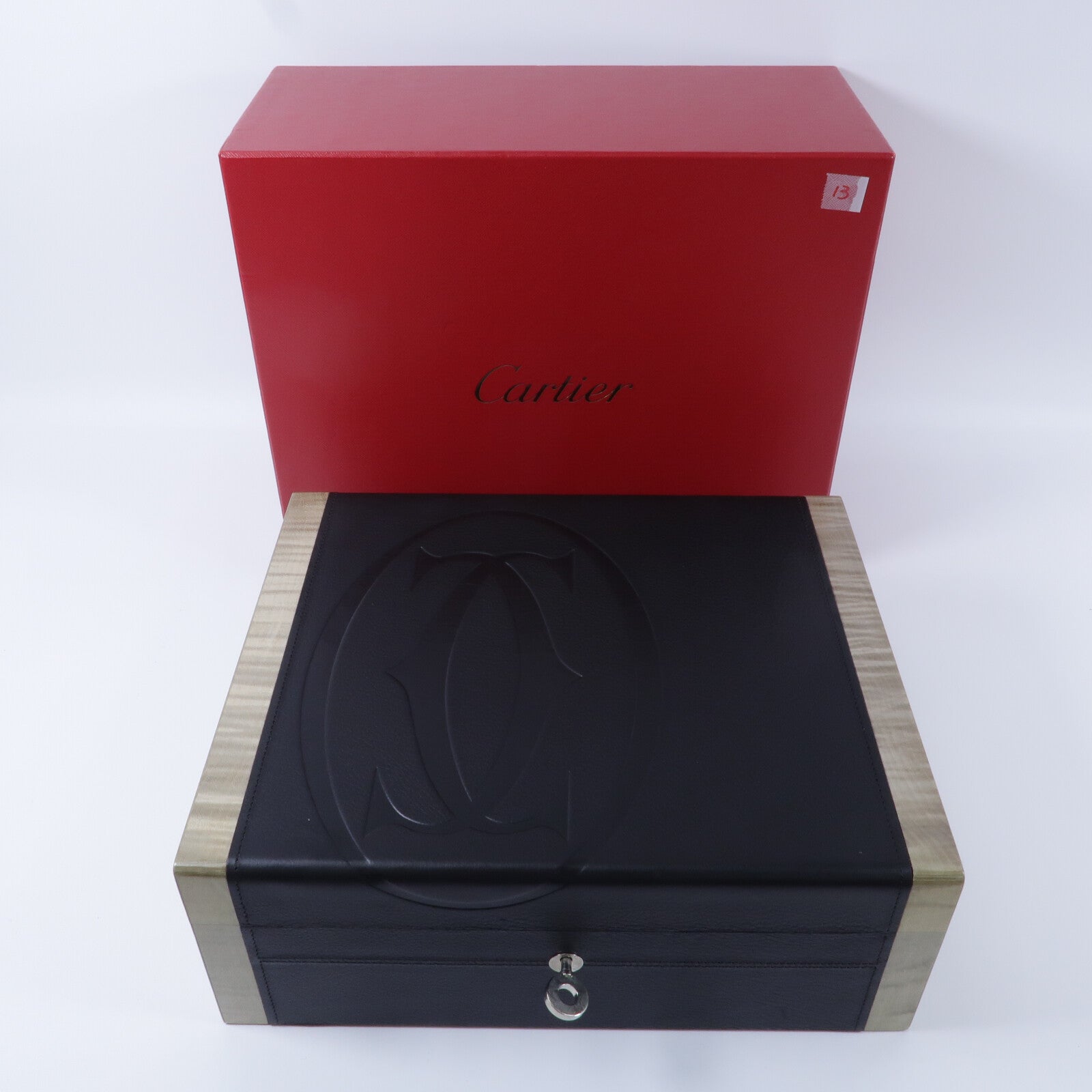 CARTIER 木材/牛皮皮革Humidor Cigar Box雪茄保濕盒
