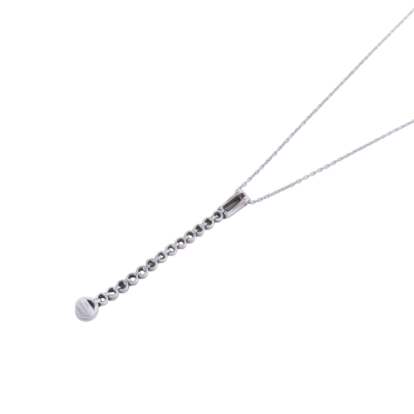 TIFFANY＆CO PT950鉑金Baguette Jazz Drop Diamond Necklace鑽石項鏈