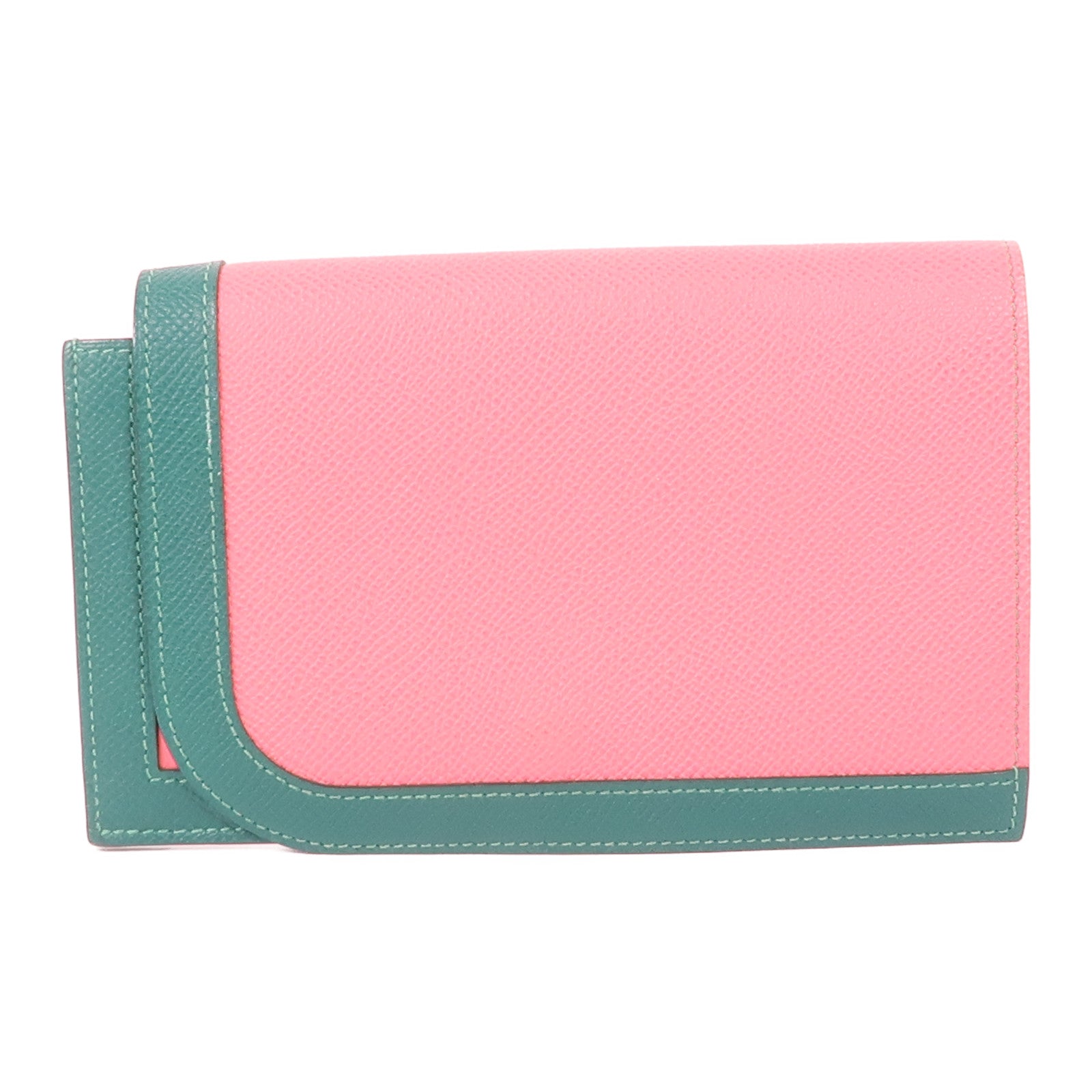 HERMES PHW Camail Long Wallet Veau Epsom Leather Rose Azalee