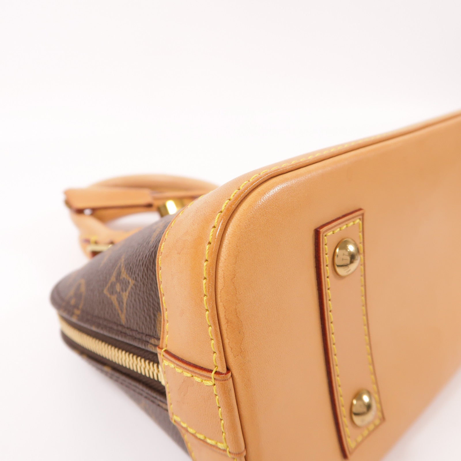 LOUIS VUITTON Monogram Alma BB金扣手挽肩背兩用袋棕色