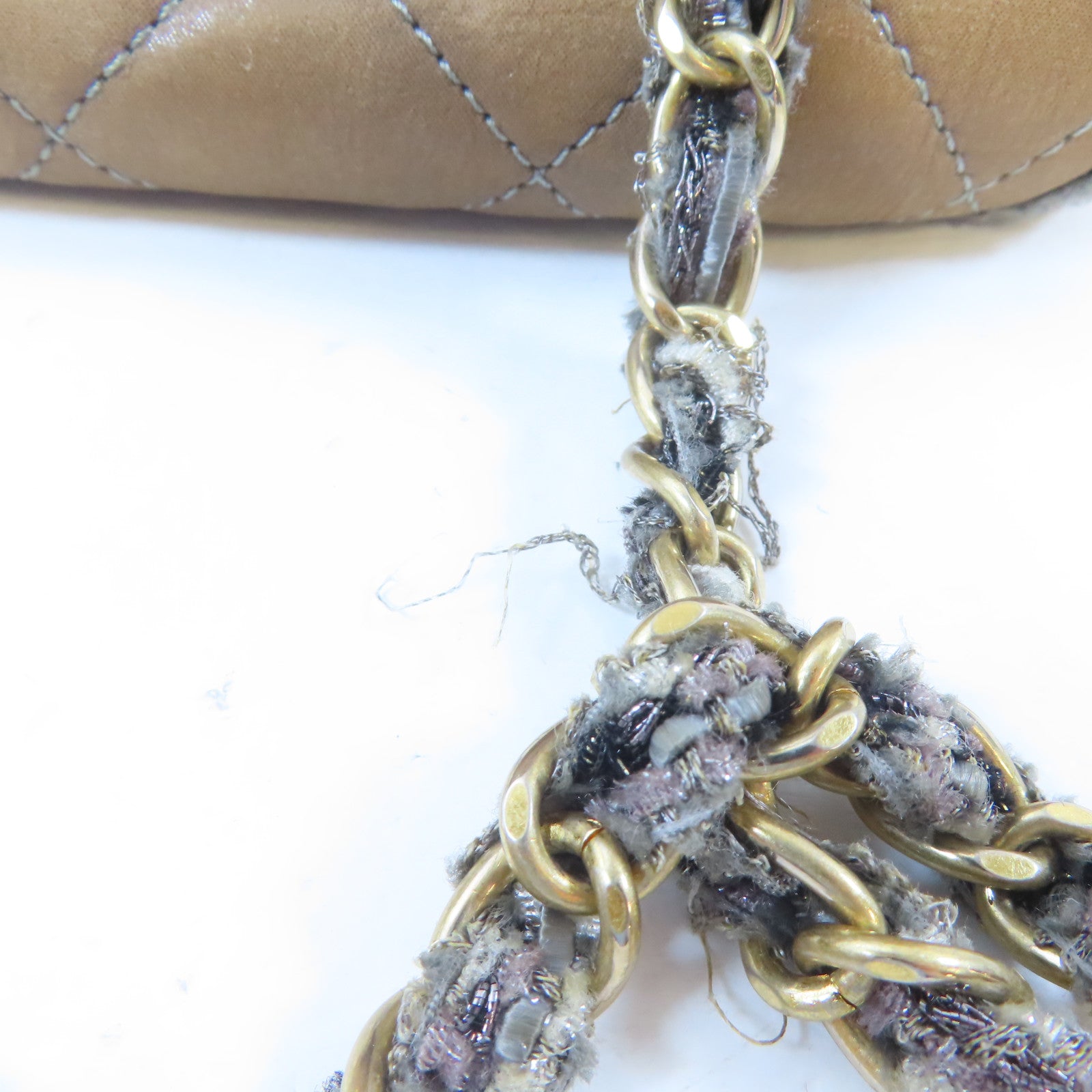 CHANEL【激減優惠】 皮革Shoulder Bag金扣肩背袋啡色