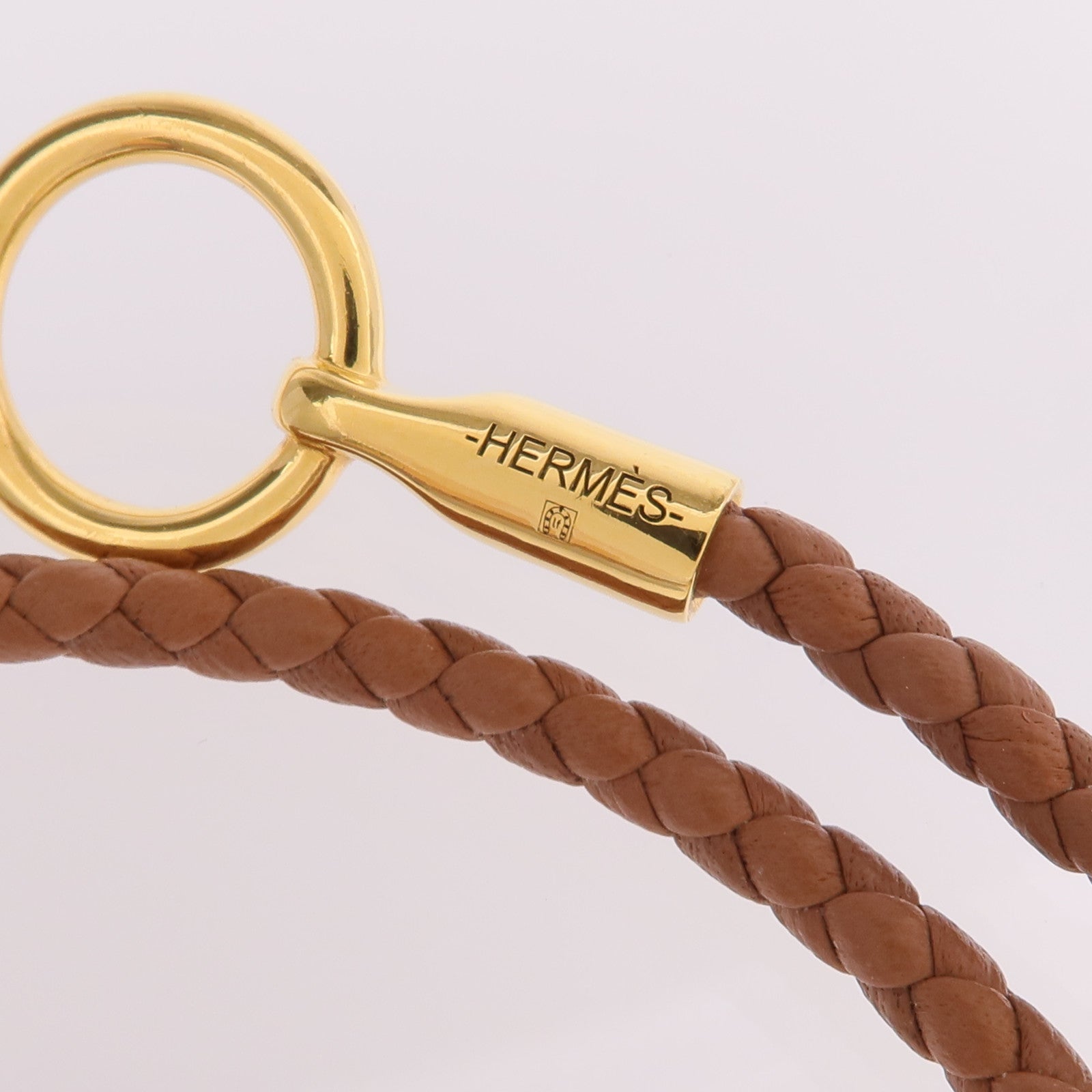 HERMES Swift皮革Glenan Double Tour Bracelet金扣手帶Gold