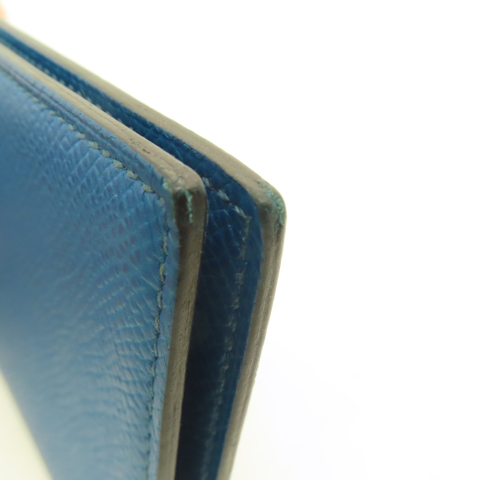 HERMES Epsom皮革Passport Case護照套綠藍色