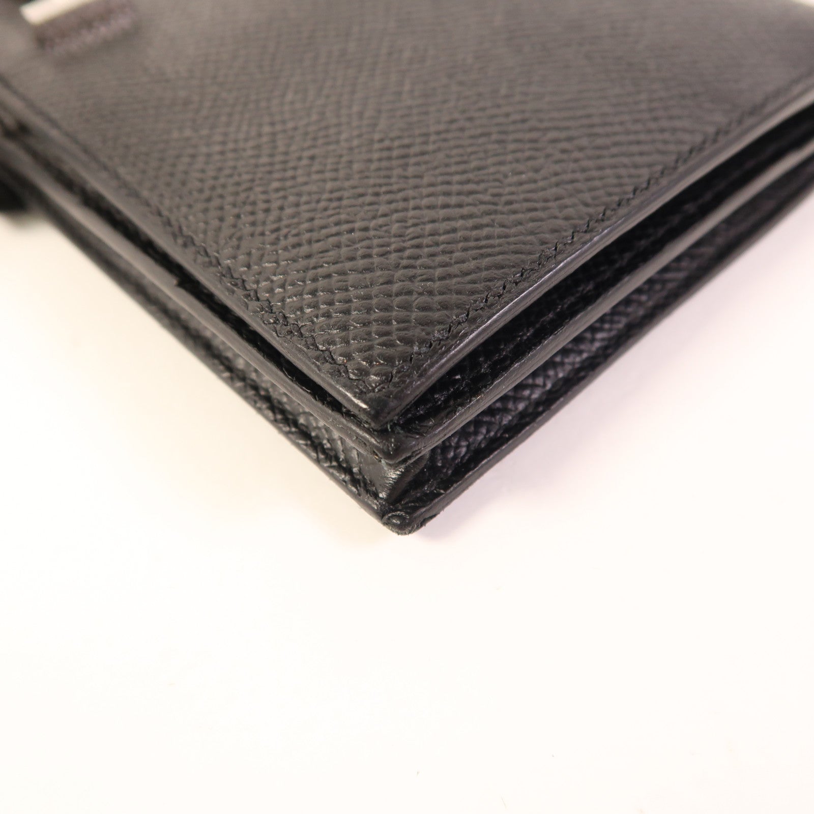 HERMES Epsom皮革Bearn Wallet銀扣長錢包Noir