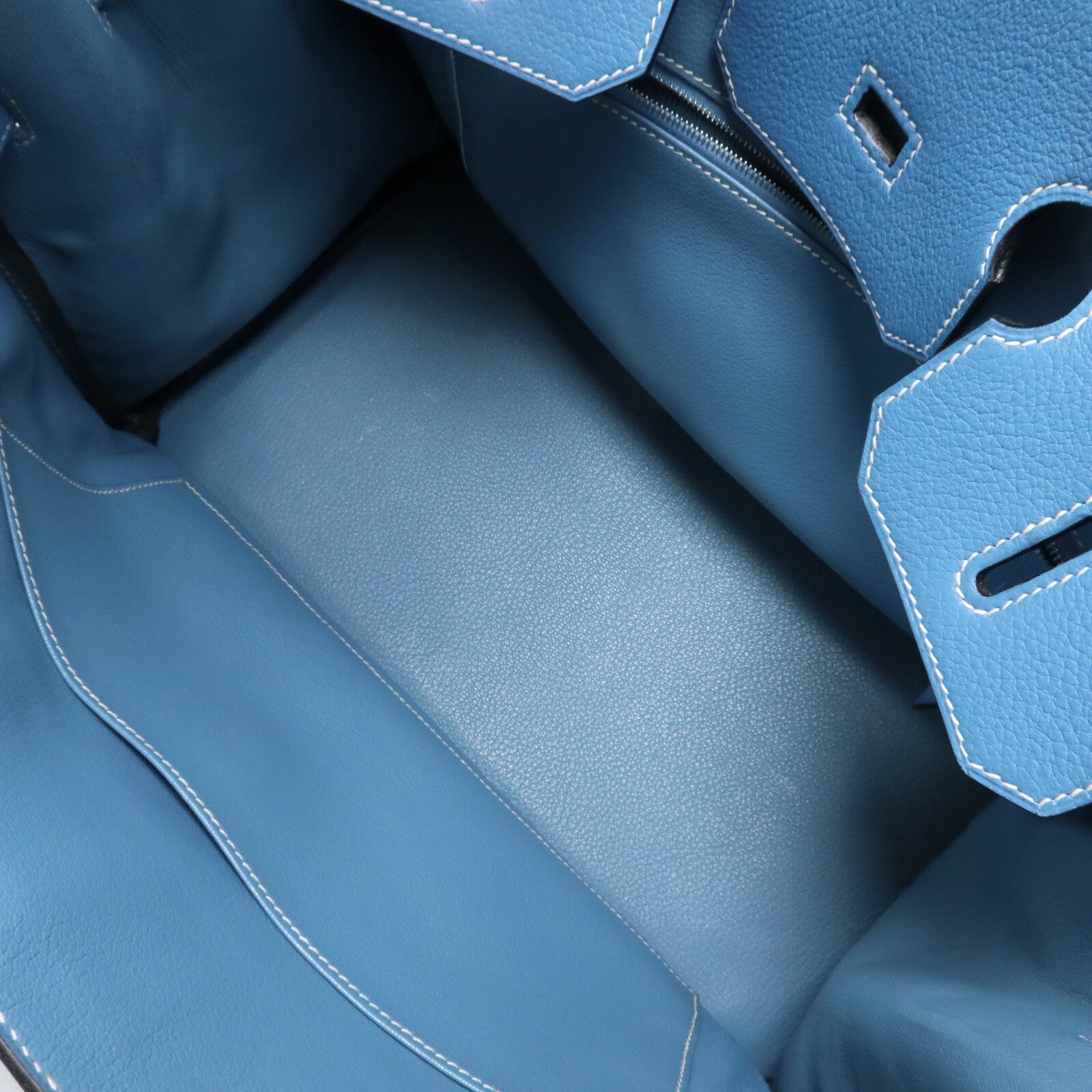 HERMES Togo皮革Birkin 35手挽袋Bleu Jean
