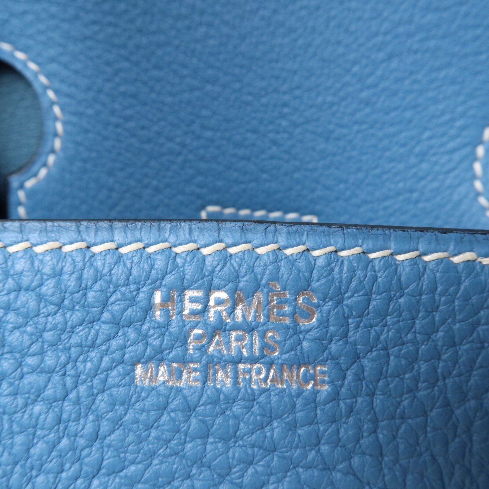 HERMES Togo皮革Birkin 35手挽袋Bleu Jean