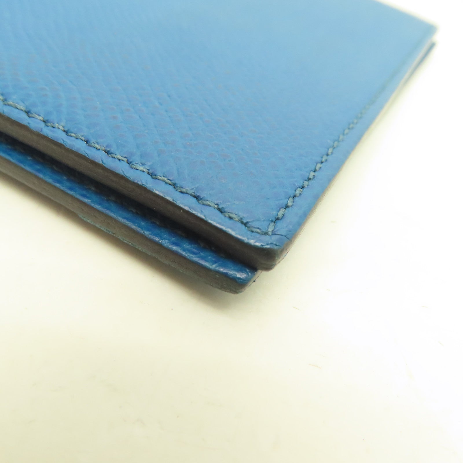 HERMES Epsom皮革Passport Case護照套綠藍色