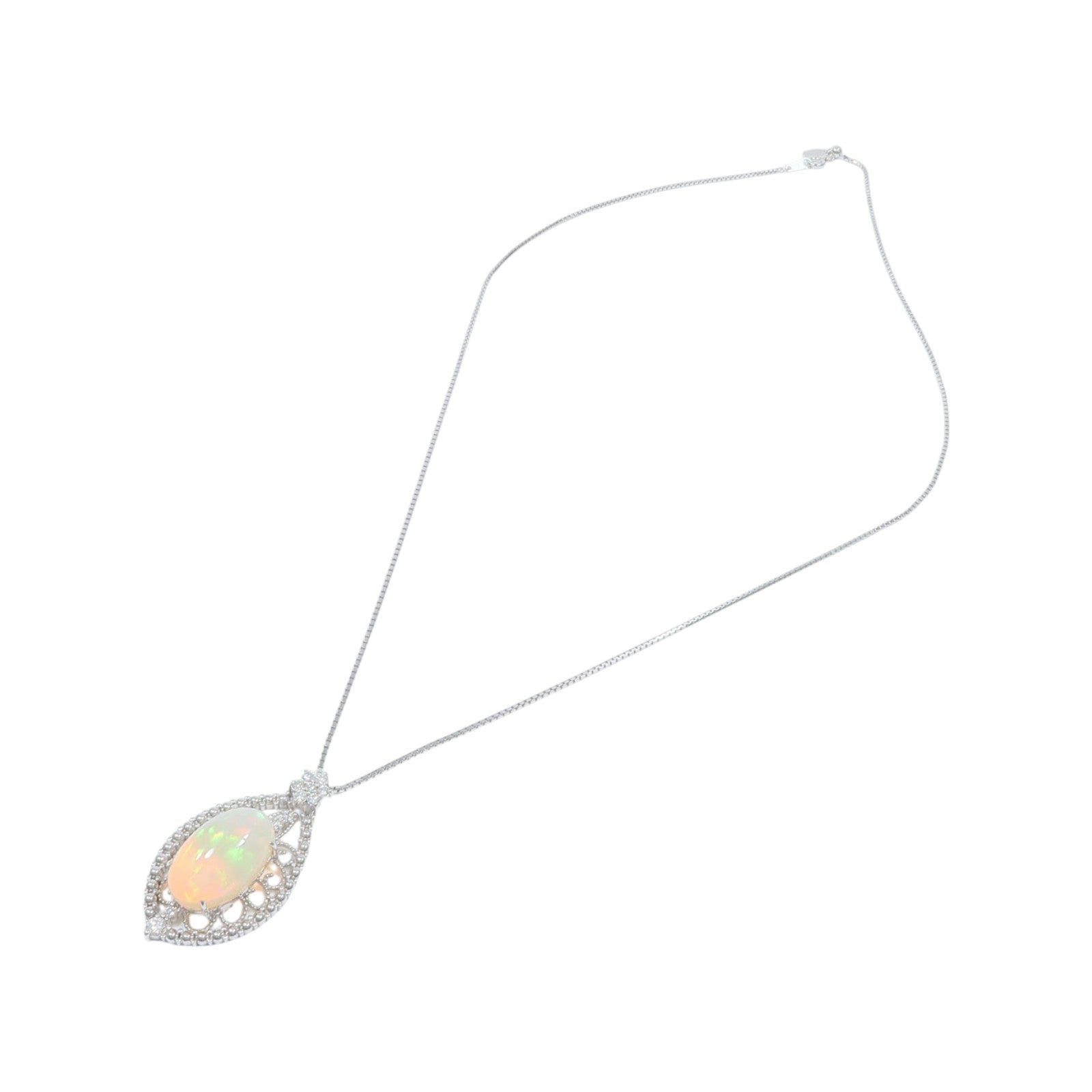 JEWELRY 【激減優惠】18K白金Opal Diamond Necklace蛋白石/鑽石項鍊