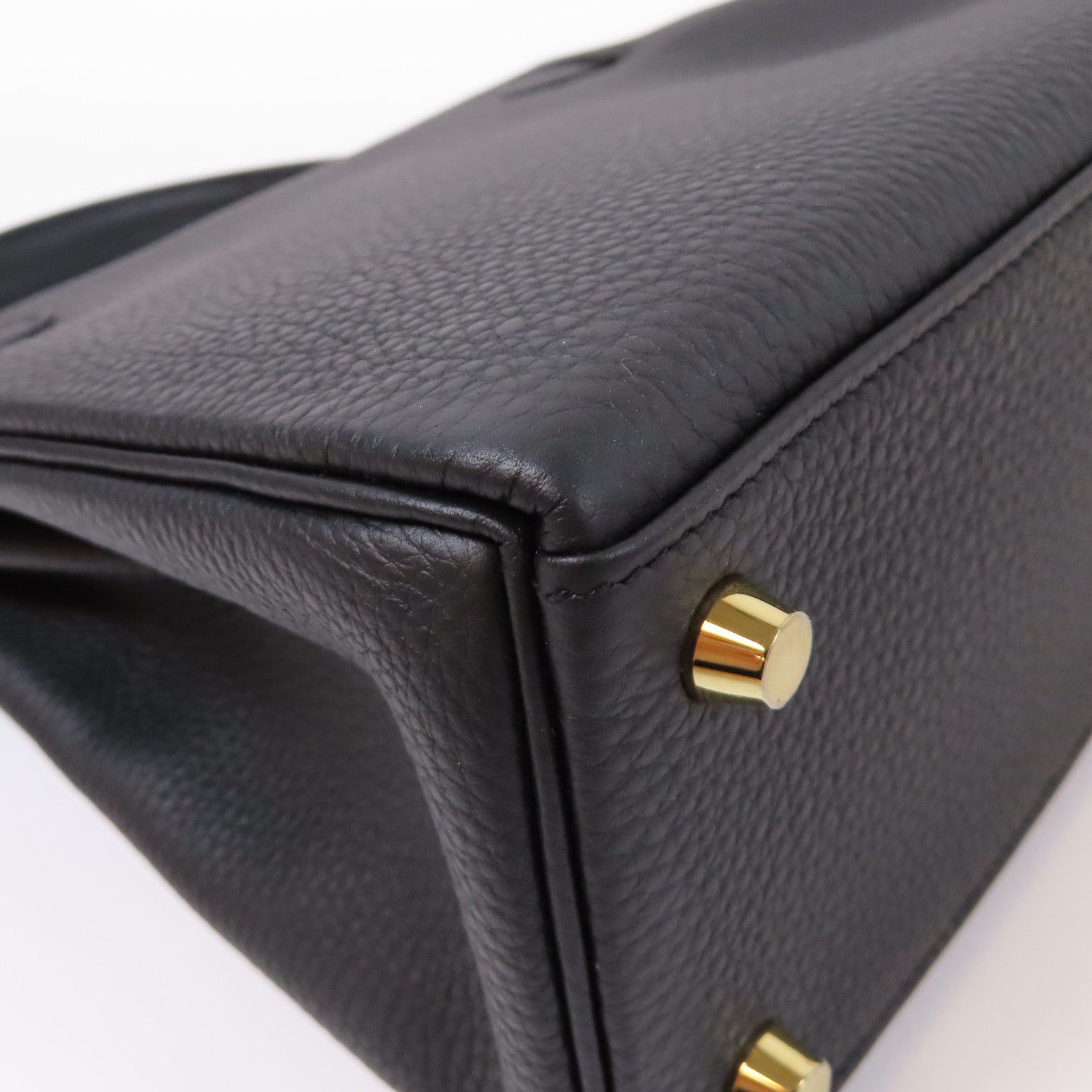 HERMES 【激減優惠】Togo皮革Kelly 25金扣手挽肩背兩用袋黑色