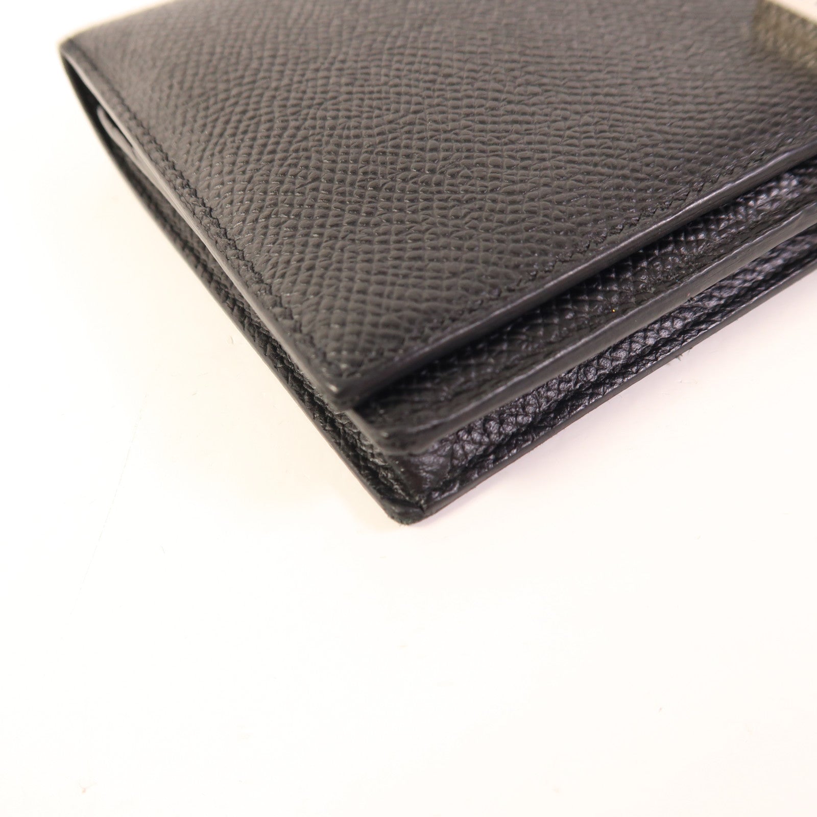 HERMES Epsom皮革Bearn Wallet銀扣長錢包Noir