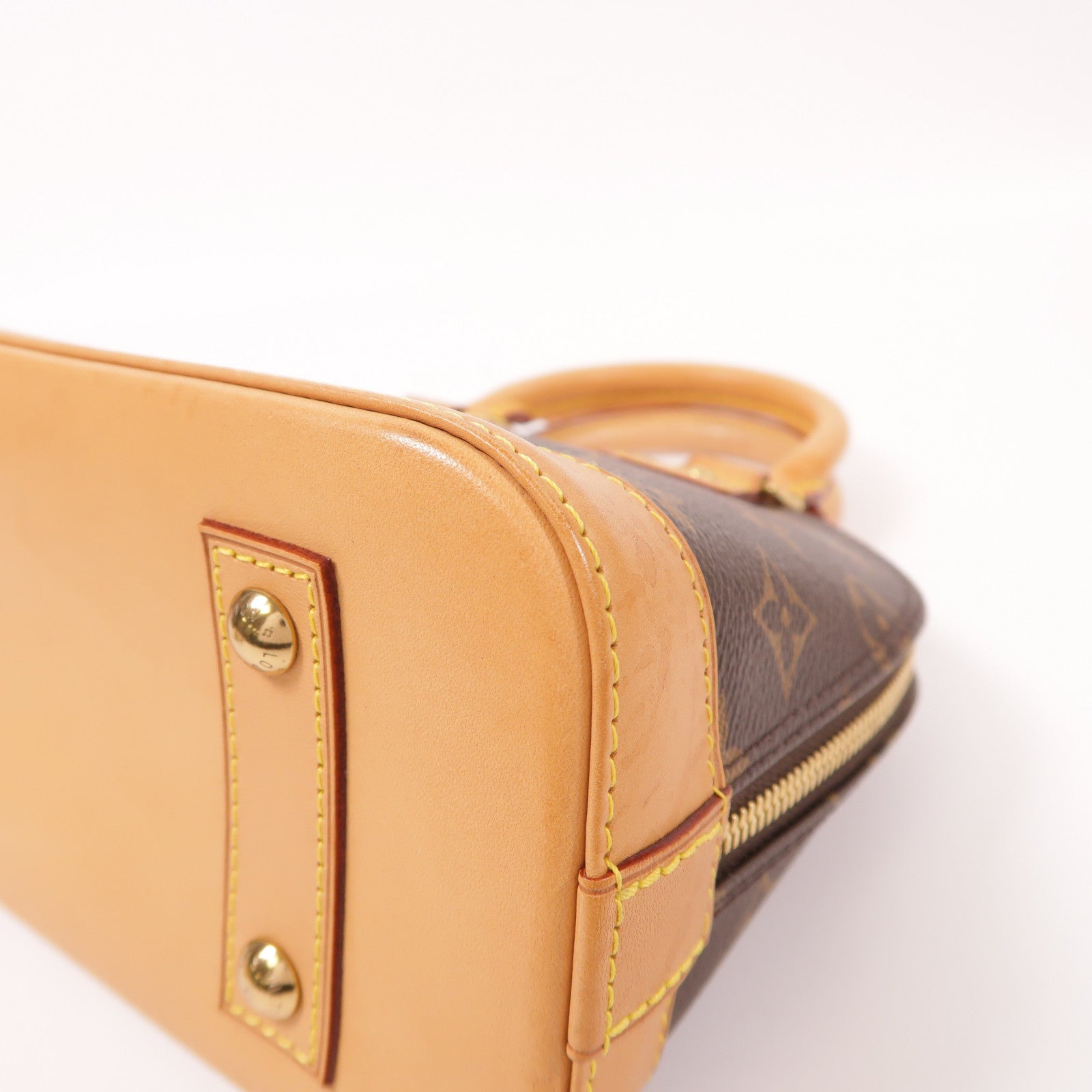 LOUIS VUITTON Monogram Alma BB金扣手挽肩背兩用袋棕色