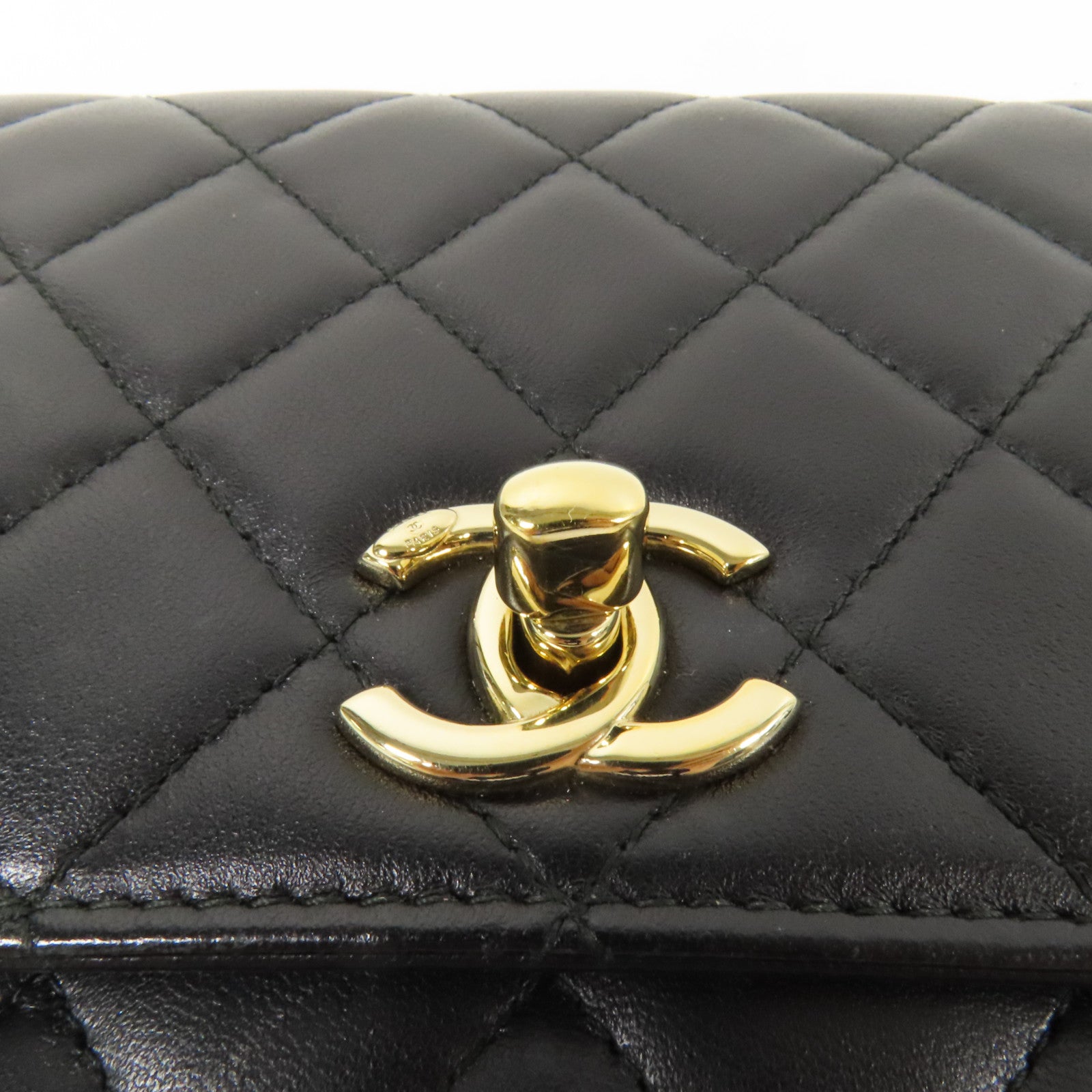 CHANEL 羊皮皮革Trandy CC WOC金扣鏈帶肩背袋